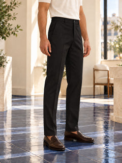 Erkek Comfort Fit Dokulu Chino Pantolon Siyah 0173DNGR