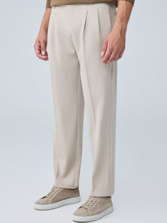 Erkek Baggy Fit Pileli Kumaş Pantolon Bej 0172DNGR