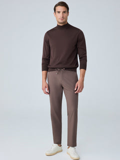 Erkek Beli Lastikli Comfort Fit Pantolon Kahverengi 0170DDNGR