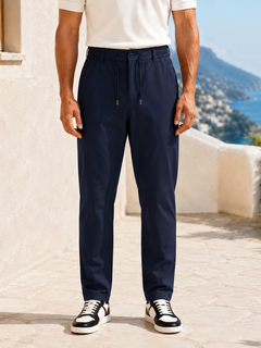 Erkek Beli Lastikli Comfort Fit Pantolon Lacivert 0170DDNGR