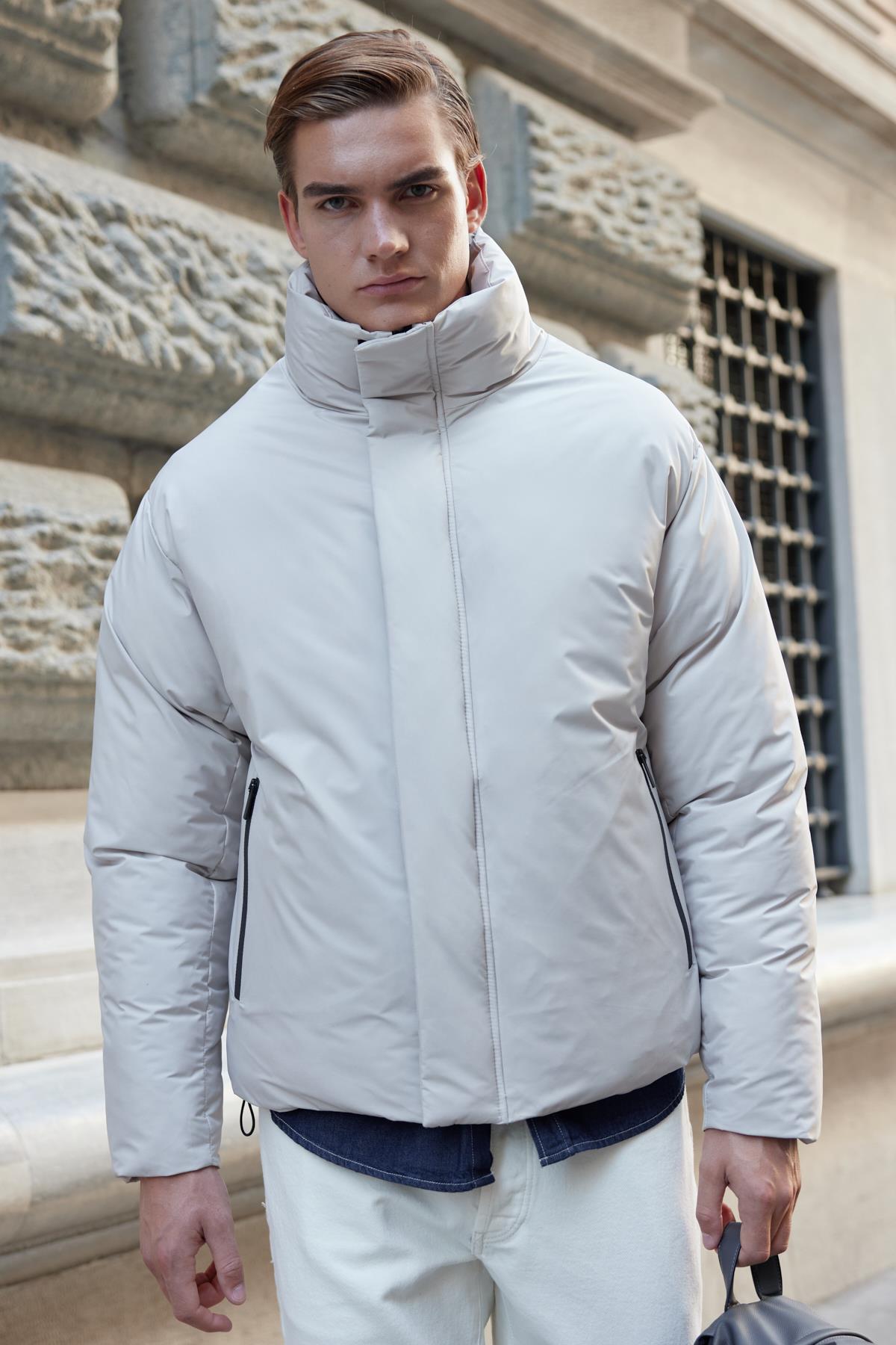 Erkek Oversize Şişme Mont Taş 3637DNGR