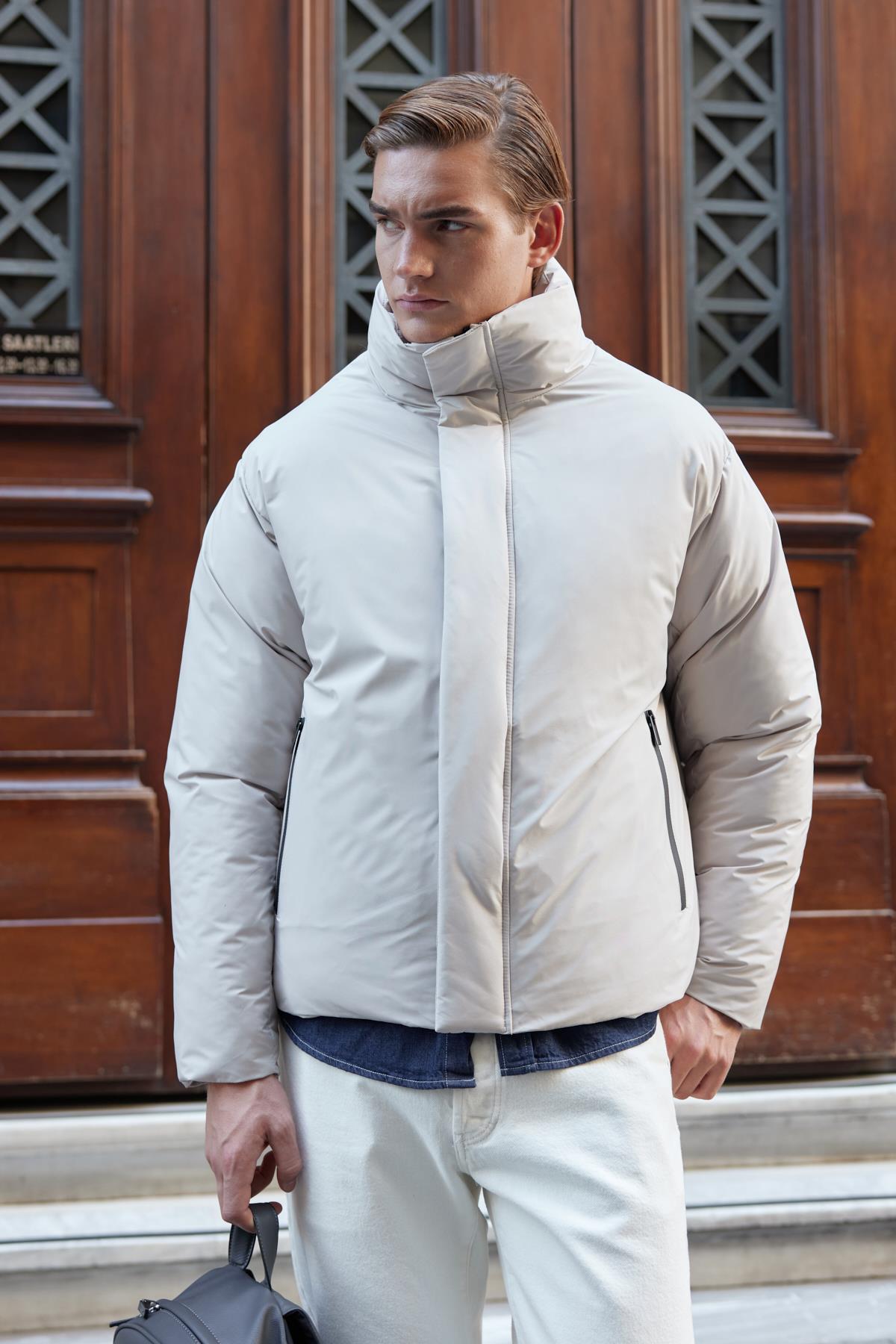 Erkek Oversize Şişme Mont Taş 3637DNGR
