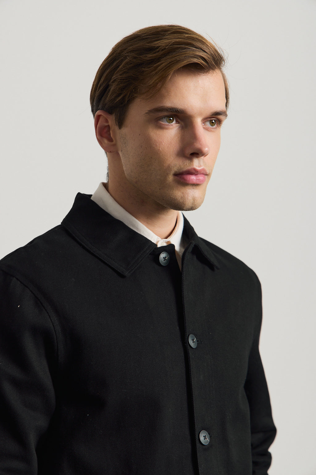 Erkek Relaxed Pamuklu Ceket Siyah