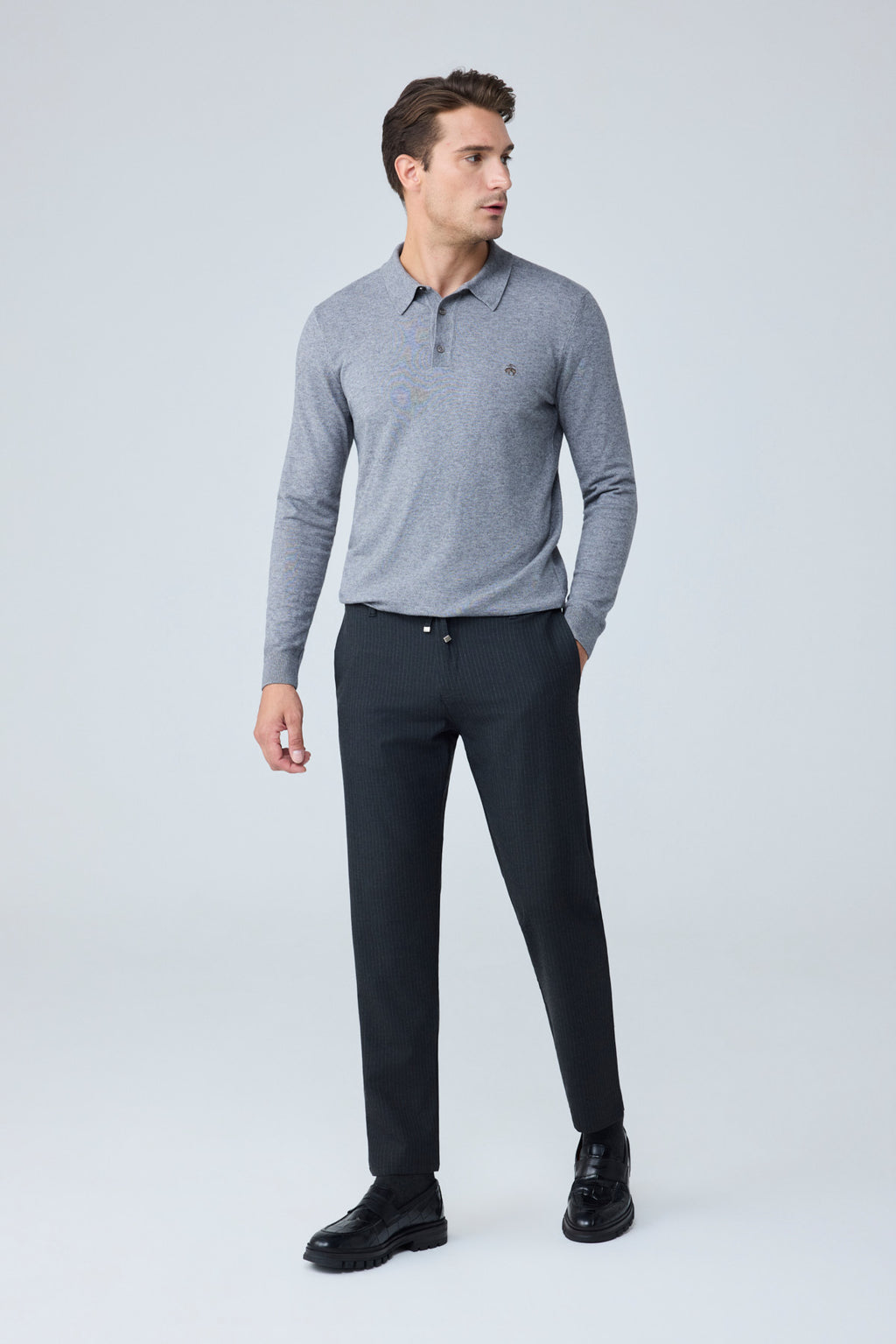 Erkek Comfort Fit Siyah Çizgili Jogger Pantolon Esnek Kumaş 0247DNGR