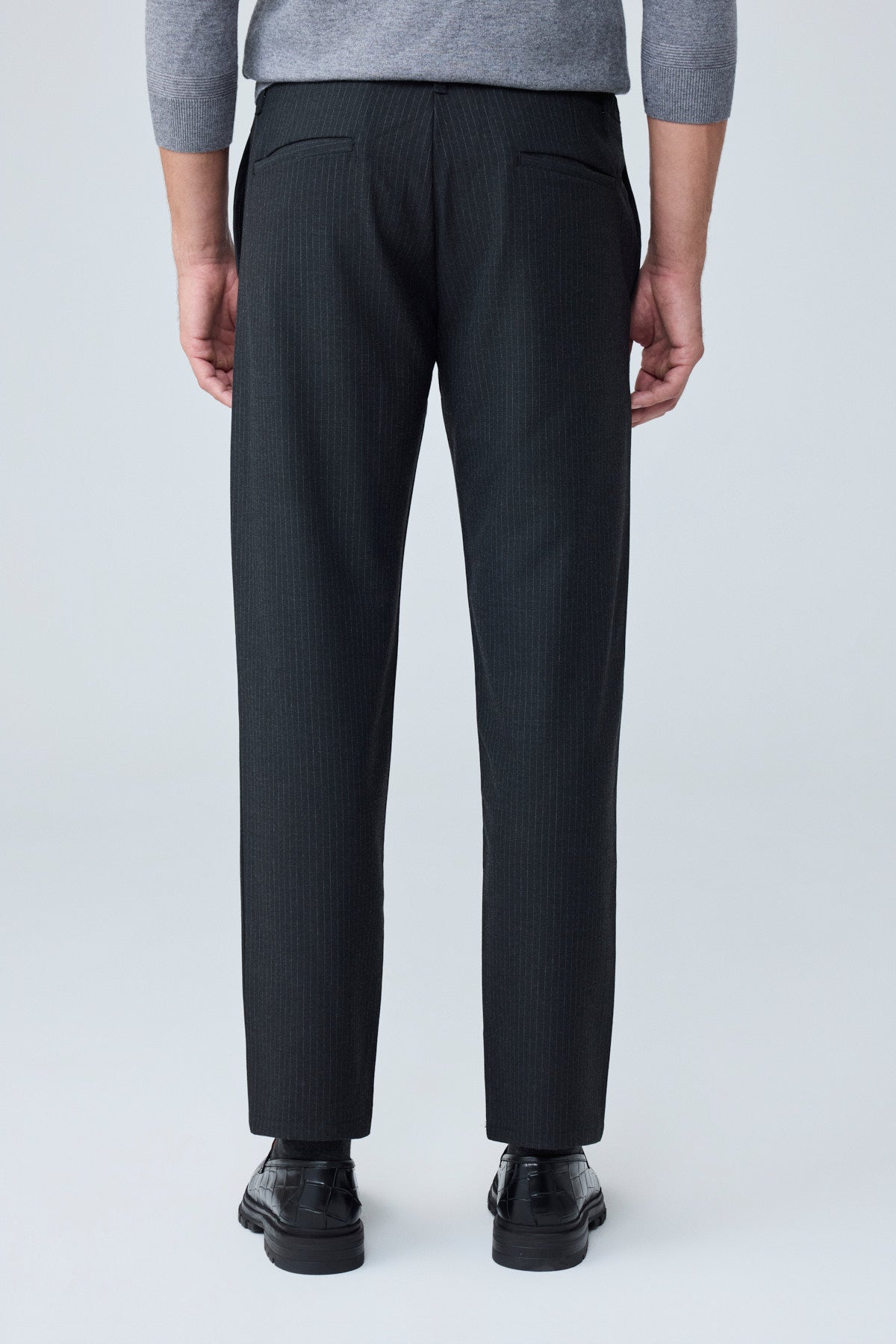 Erkek Comfort Fit Siyah Çizgili Jogger Pantolon Esnek Kumaş 0247DNGR