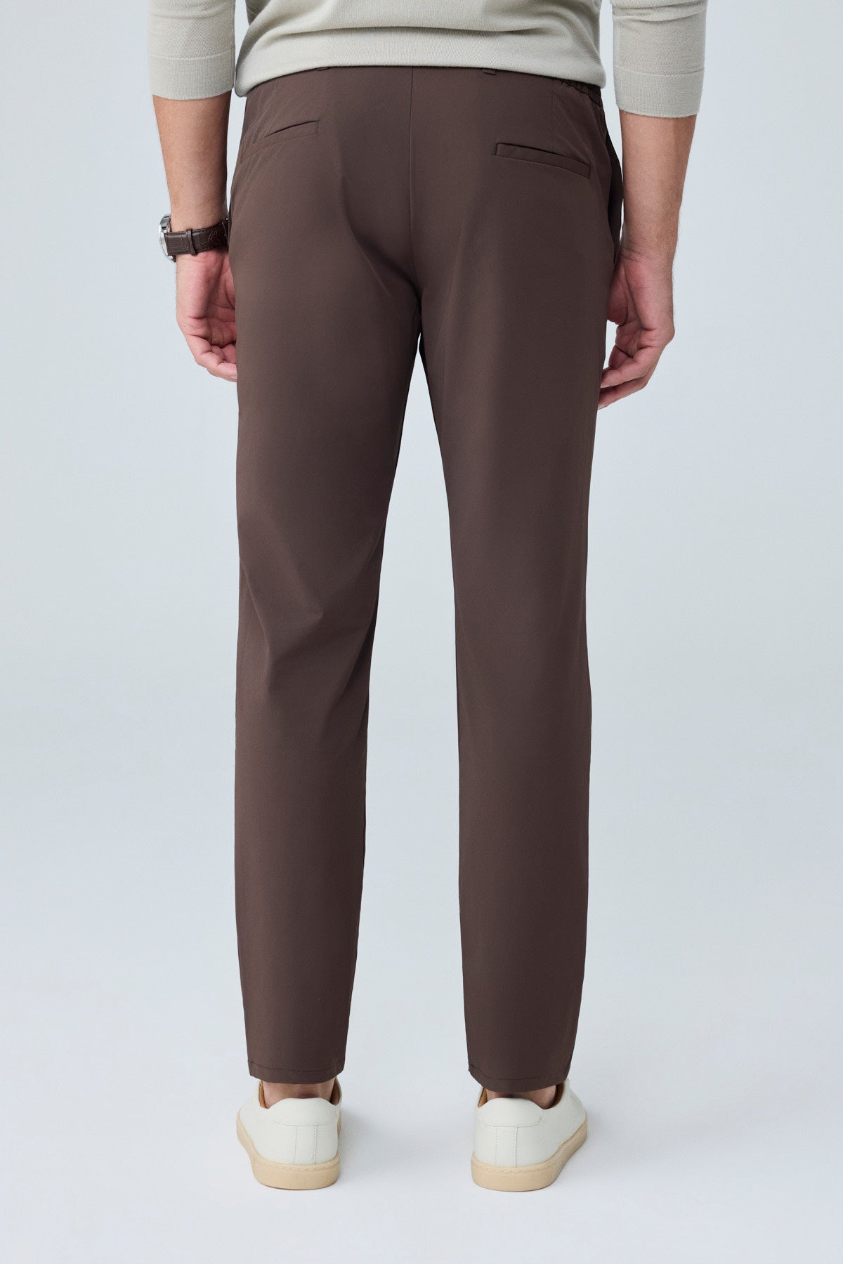Erkek Premium Poliamid Kumaş Comfort Fit Jogger Kahverengi Pantolon - 252DNGR
