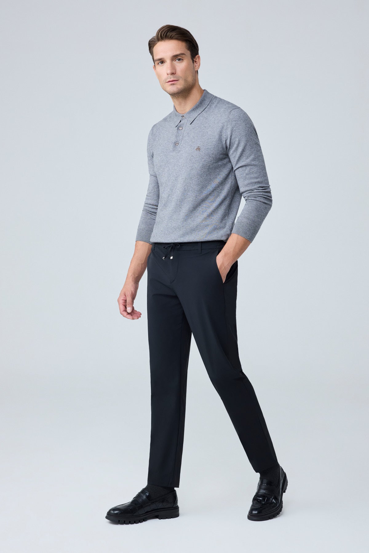Erkek Beli Lastikli Comfort Fit Pantolon Siyah 0170DDNGR