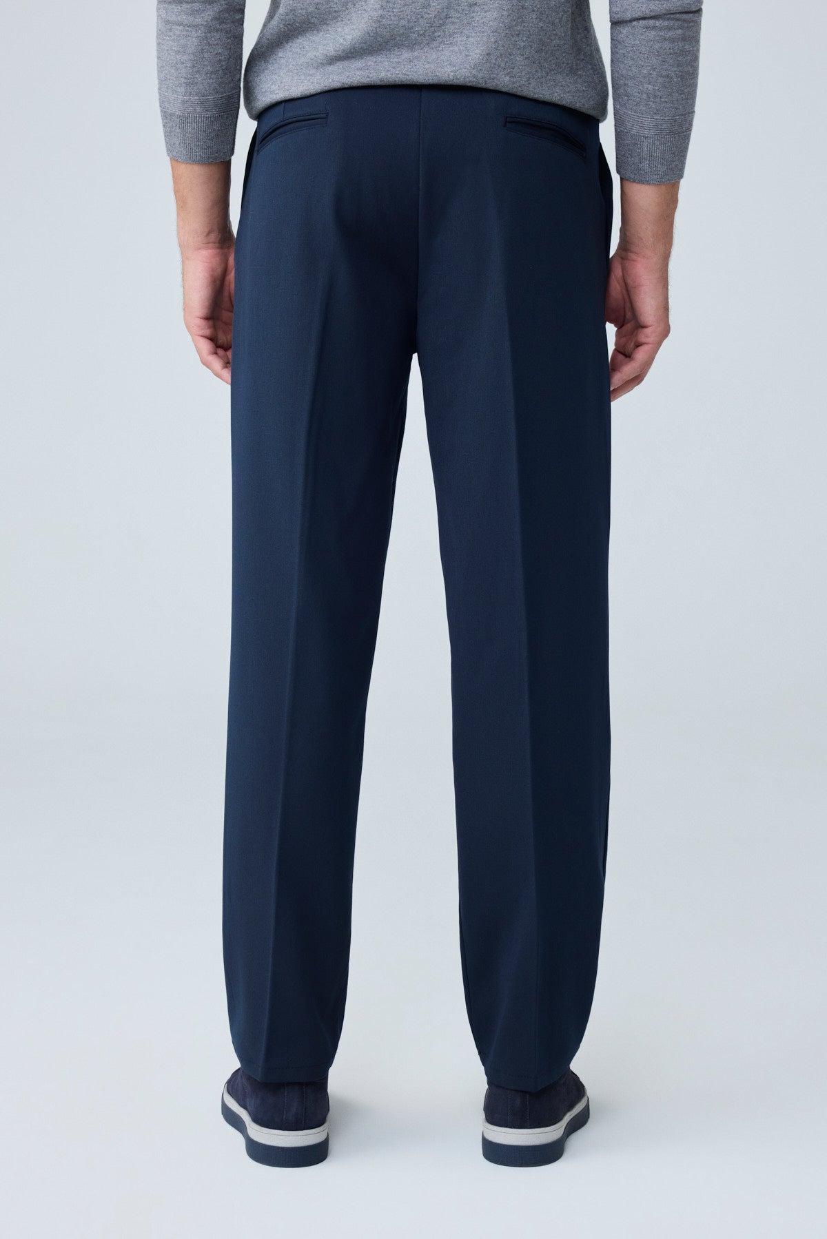 Erkek Baggy Fit Pileli Kumaş Pantolon Lacivert 0172DNGR