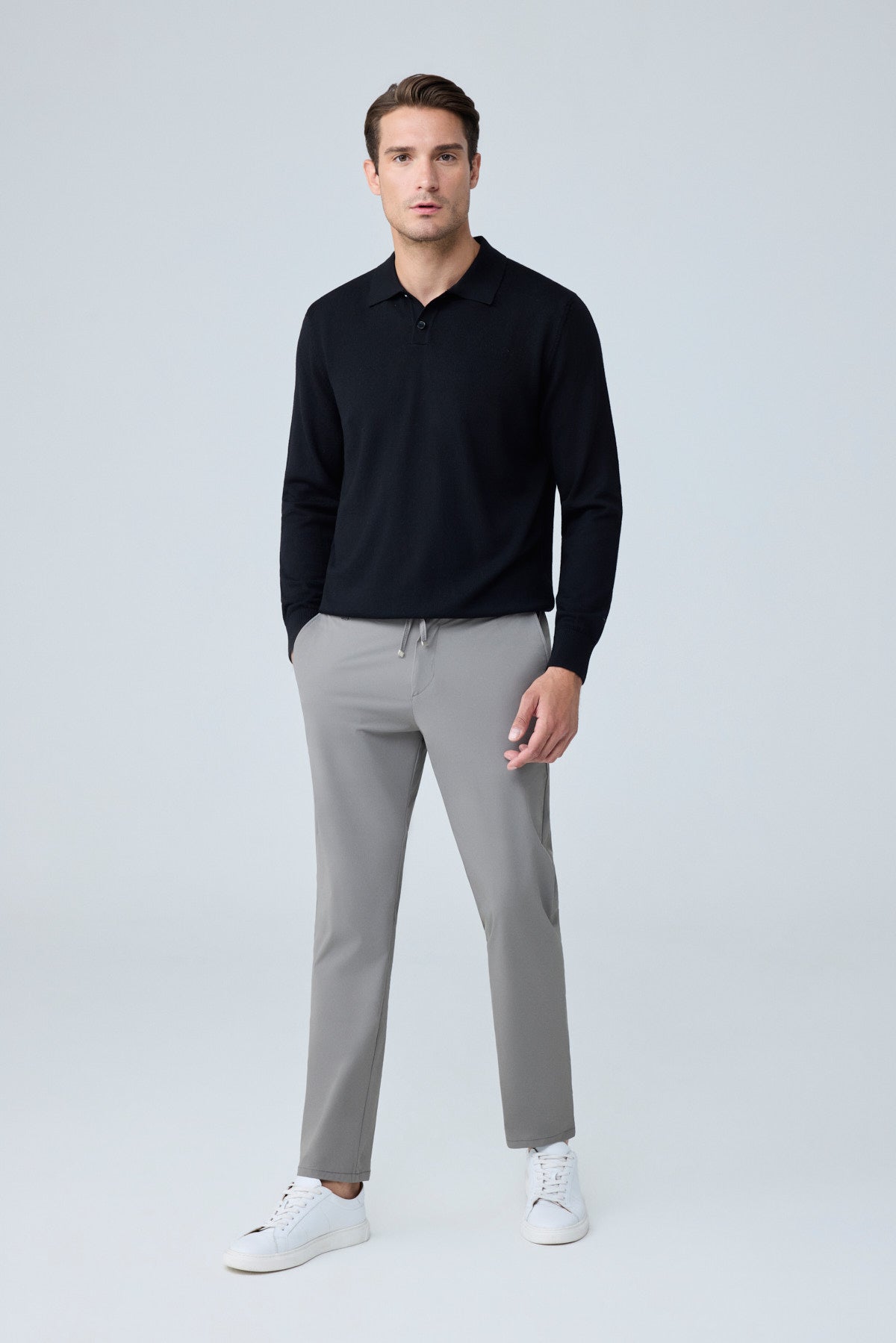 Erkek Premium Poliamid Kumaş Comfort Fit Jogger Vizon Pantolon - 252DNGR