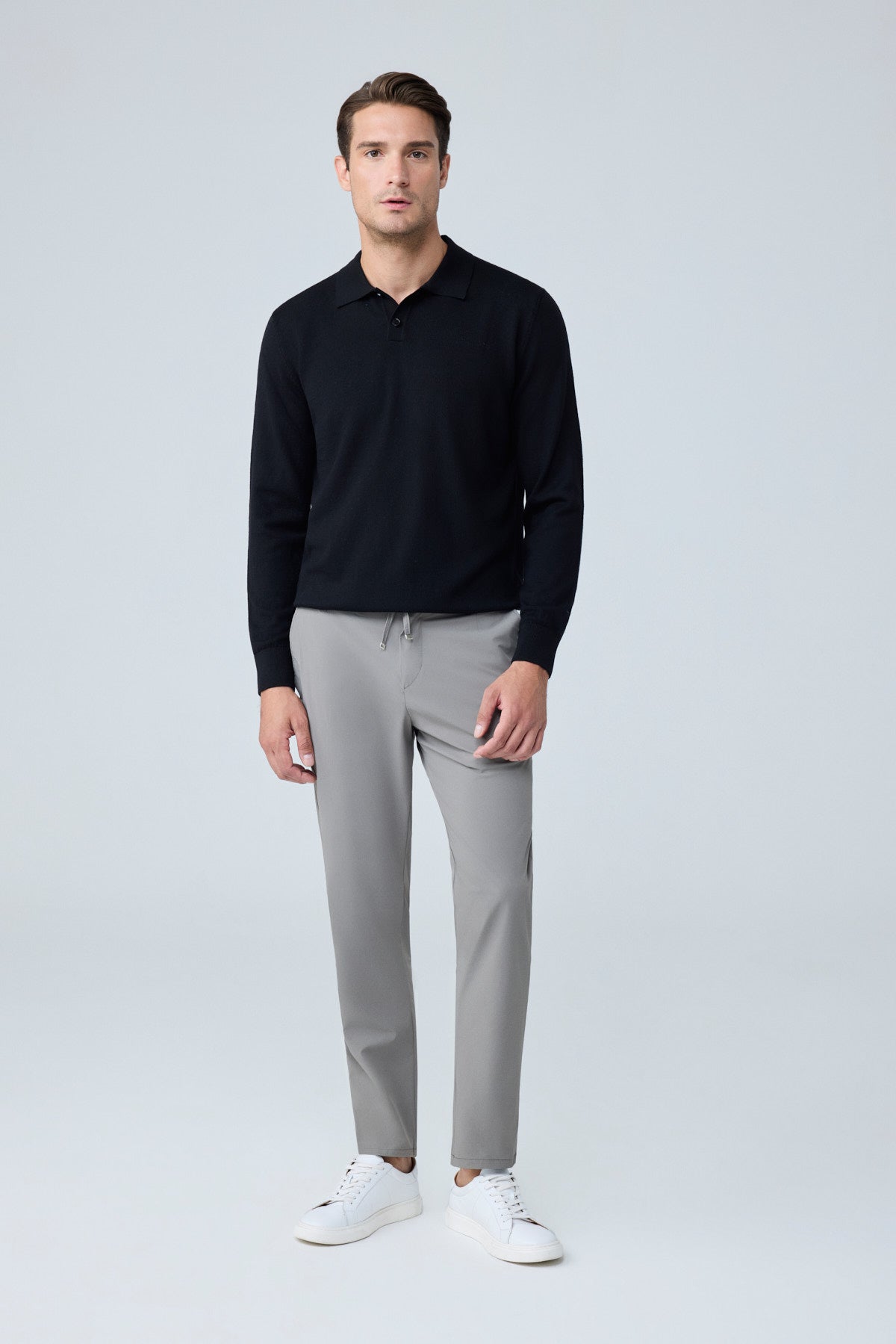Erkek Premium Poliamid Kumaş Comfort Fit Jogger Vizon Pantolon - 252DNGR