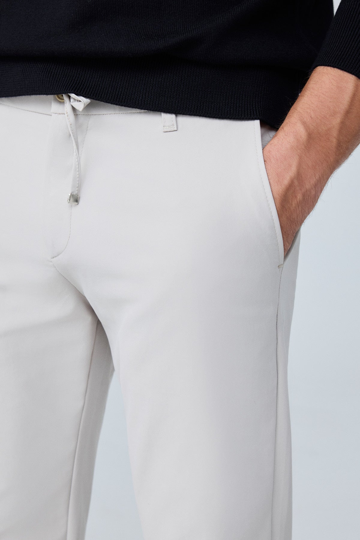 Erkek Beli Lastikli Comfort Fit Pantolon Bej 0170DDNGR