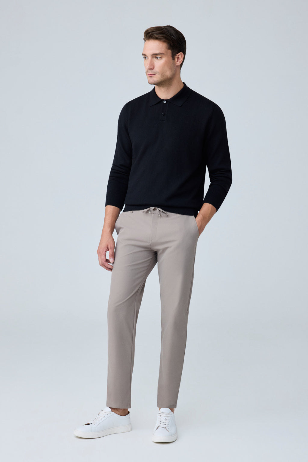 Erkek Beli Lastikli Comfort Fit Pantolon Vizon 0170DDNGR