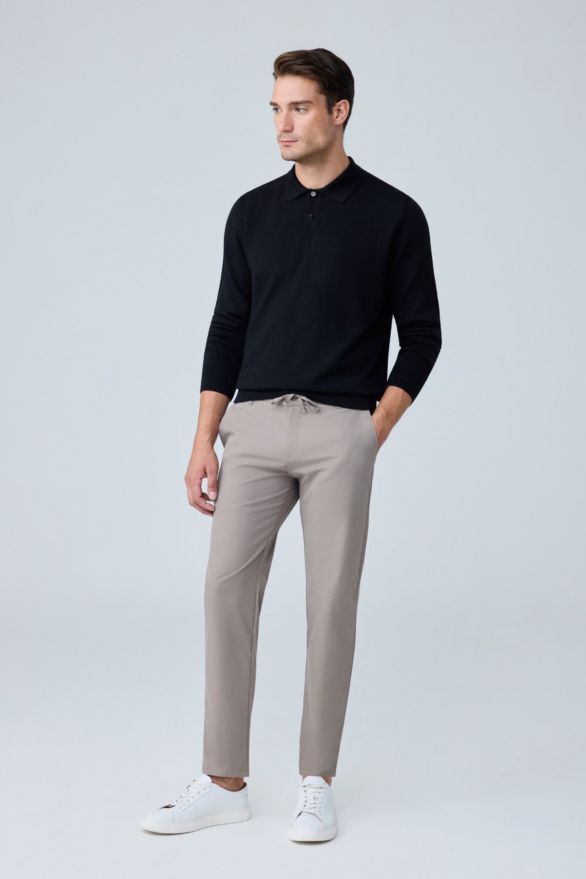 Erkek Beli Lastikli Comfort Fit Pantolon Vizon 0170DDNGR