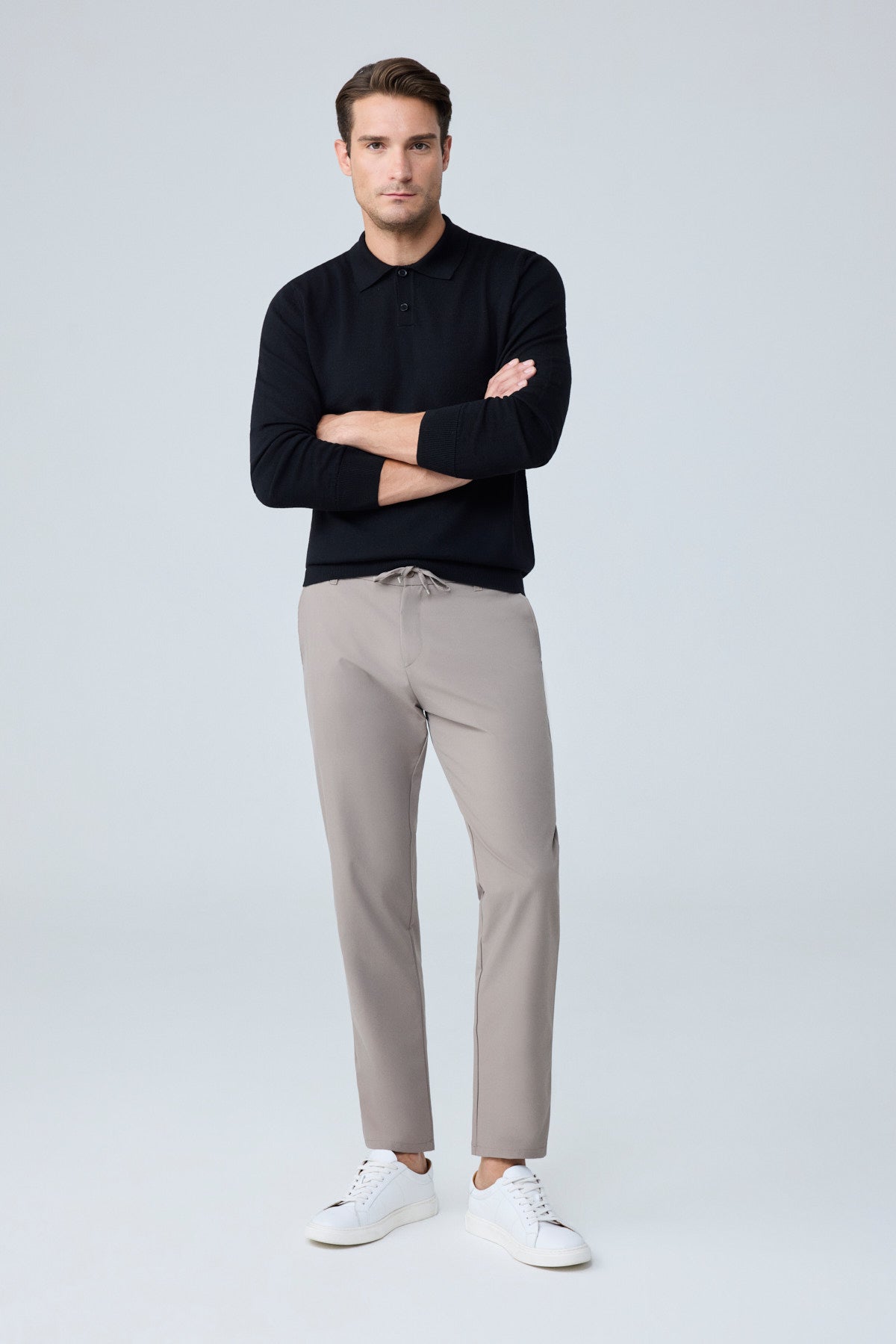 Erkek Beli Lastikli Comfort Fit Pantolon Vizon 0170DDNGR