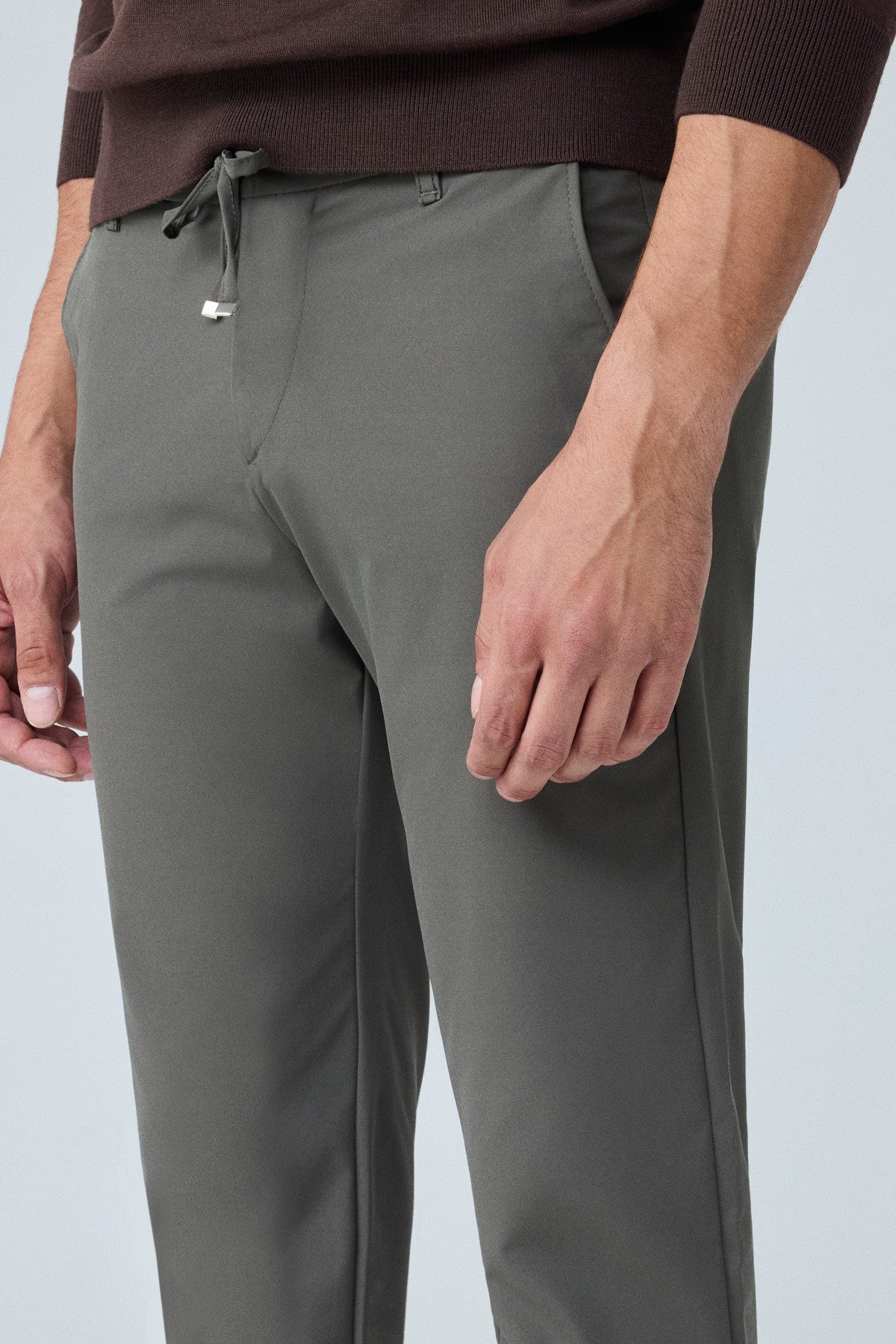Erkek Beli Lastikli Comfort Fit Pantolon Haki 0170DDNGR