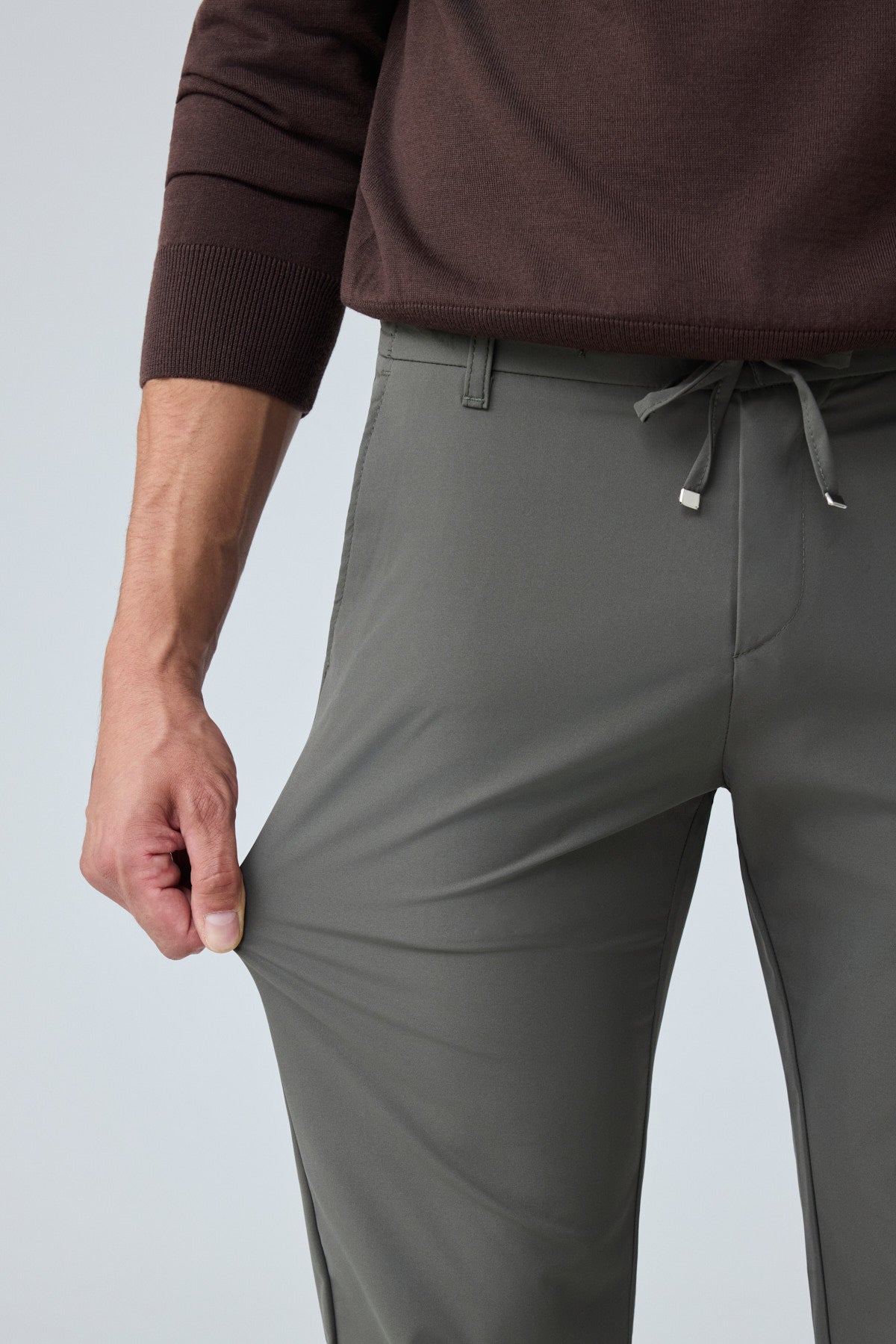 Erkek Beli Lastikli Comfort Fit Pantolon Haki 0170DDNGR