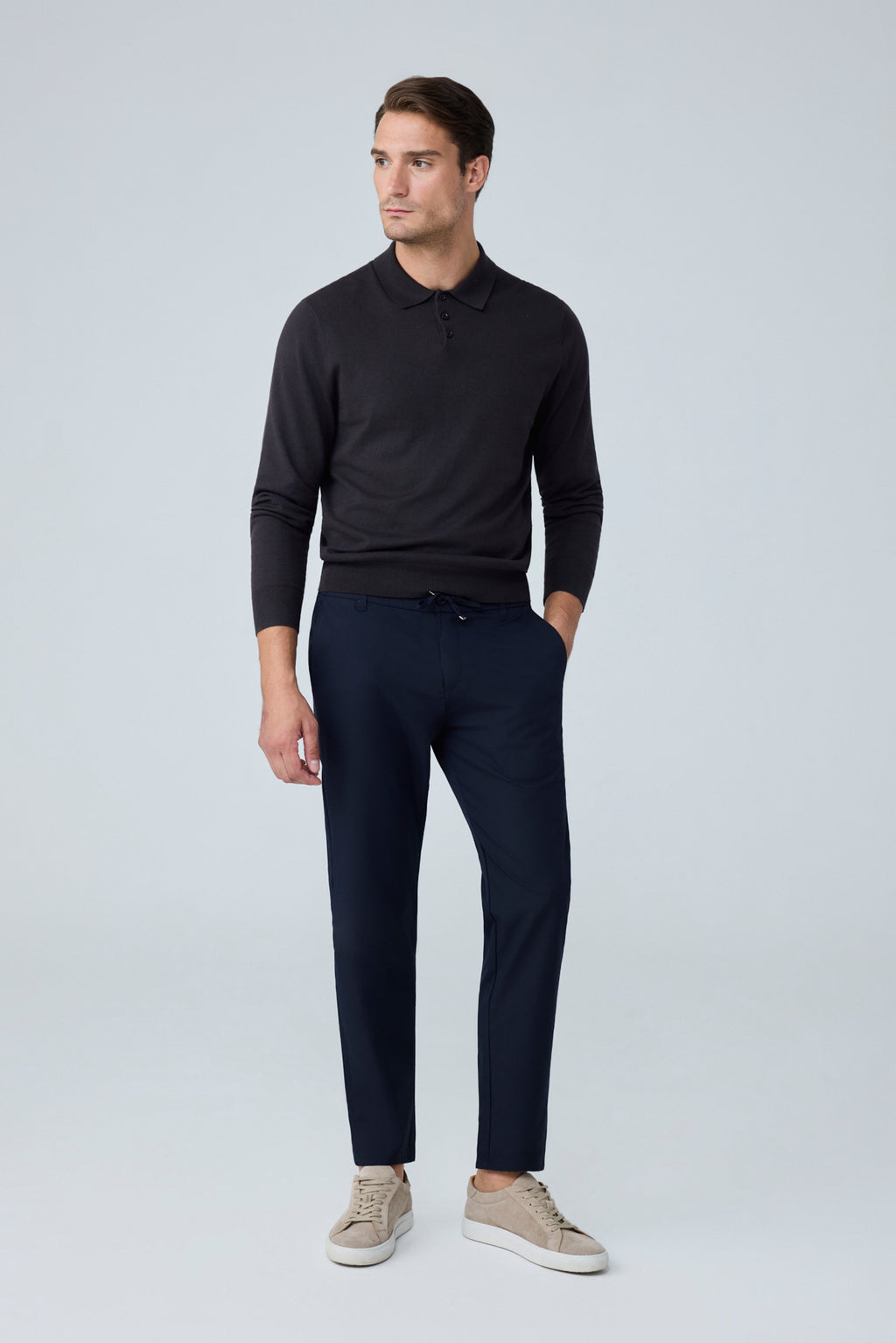 Erkek Beli Lastikli Comfort Fit Pantolon Lacivert 0170DDNGR