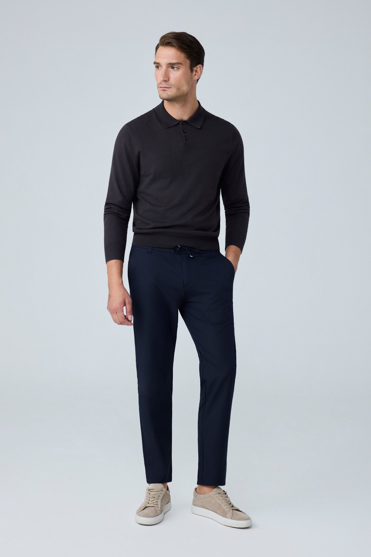 Erkek Beli Lastikli Comfort Fit Pantolon Lacivert 0170DDNGR