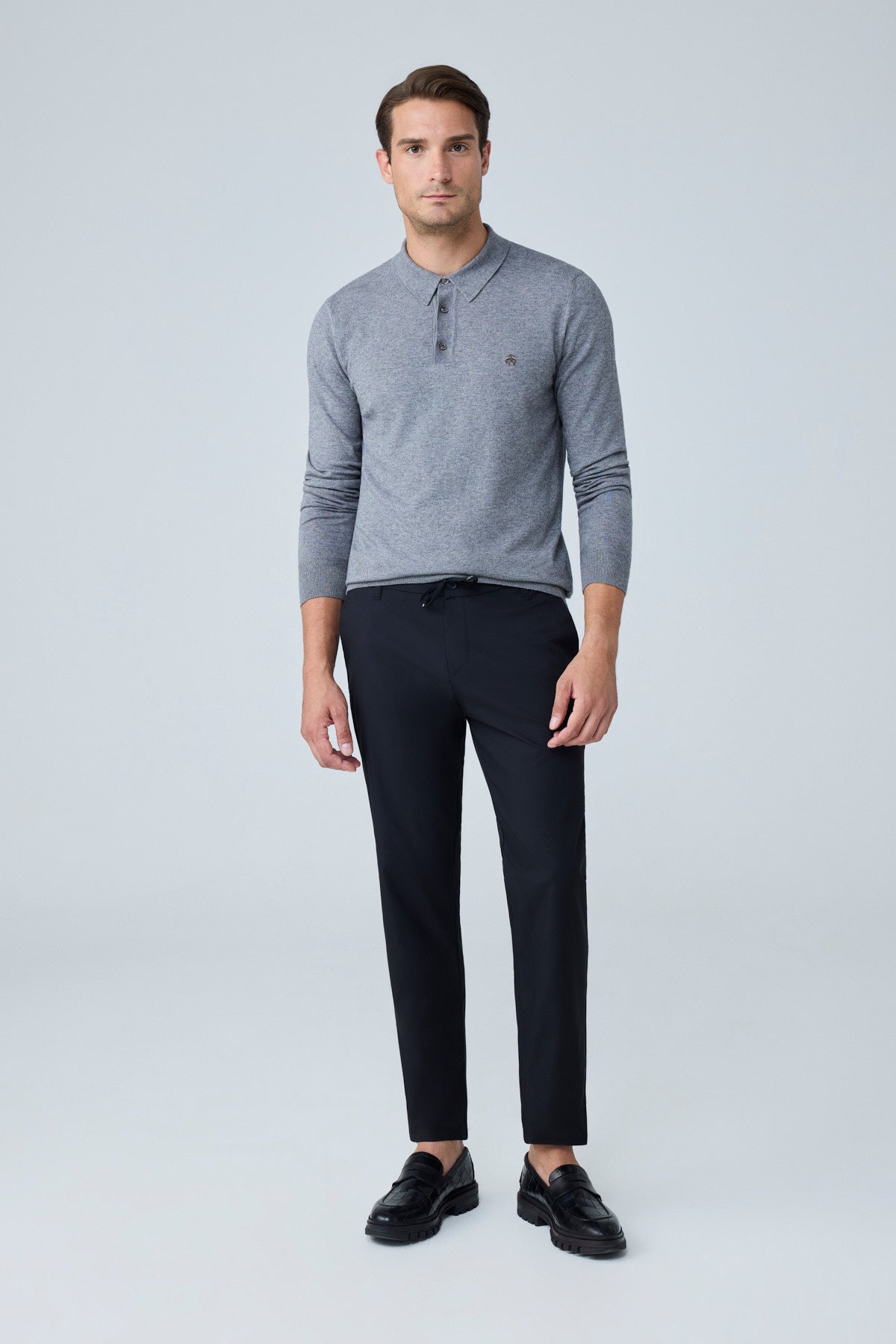 Erkek Premium Poliamid Kumaş Comfort Fit Jogger Siyah Pantolon - 252DNGR