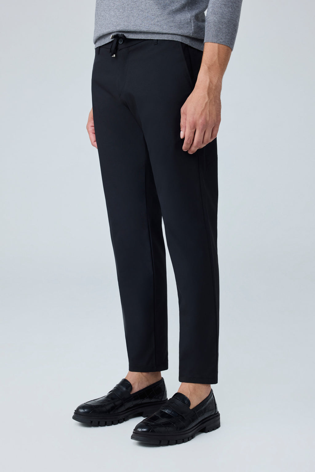 Erkek Premium Poliamid Kumaş Comfort Fit Jogger Siyah Pantolon - 252DNGR