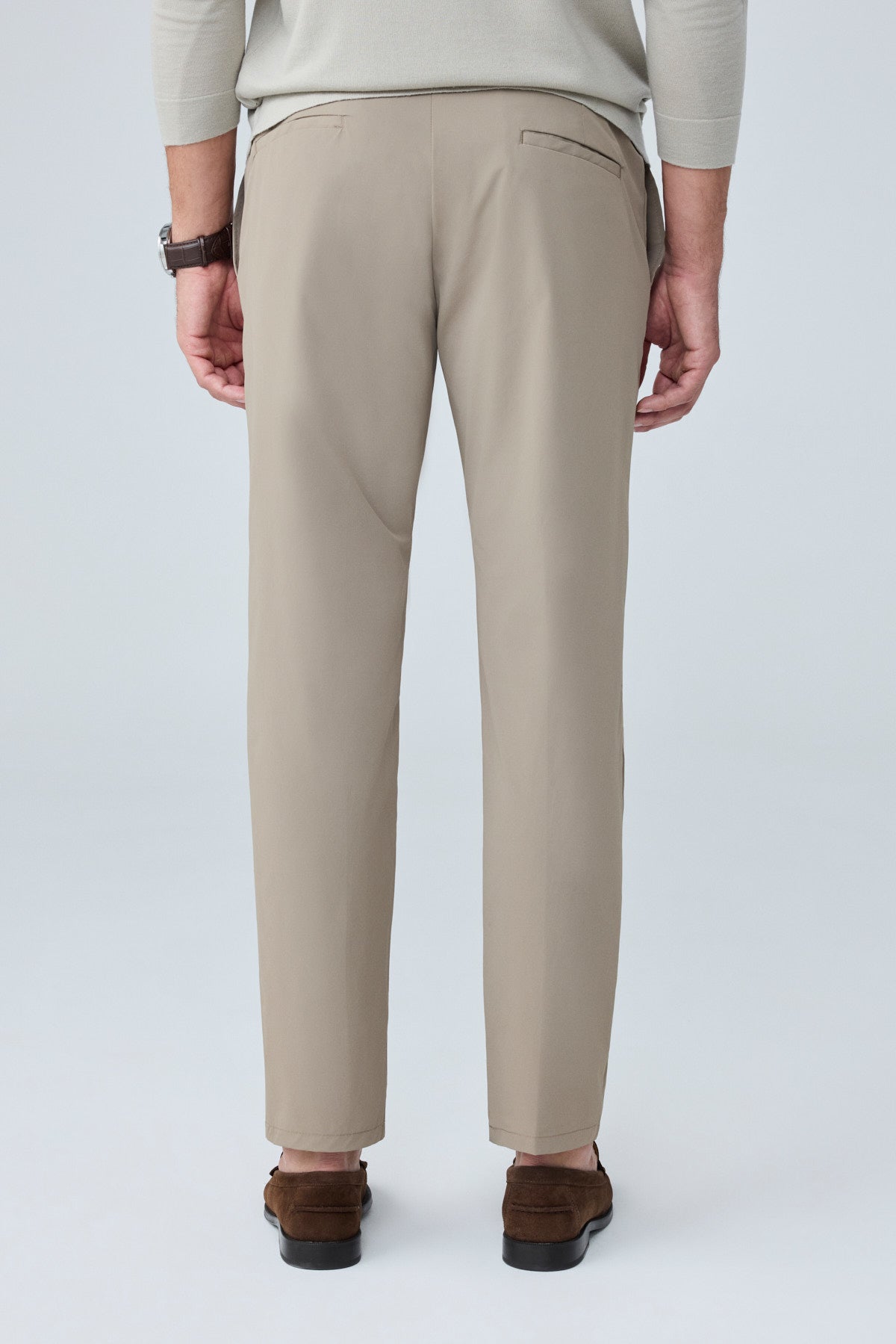 Erkek Premium Poliamid Kumaş Comfort Fit Jogger Bej Pantolon - 252DNGR