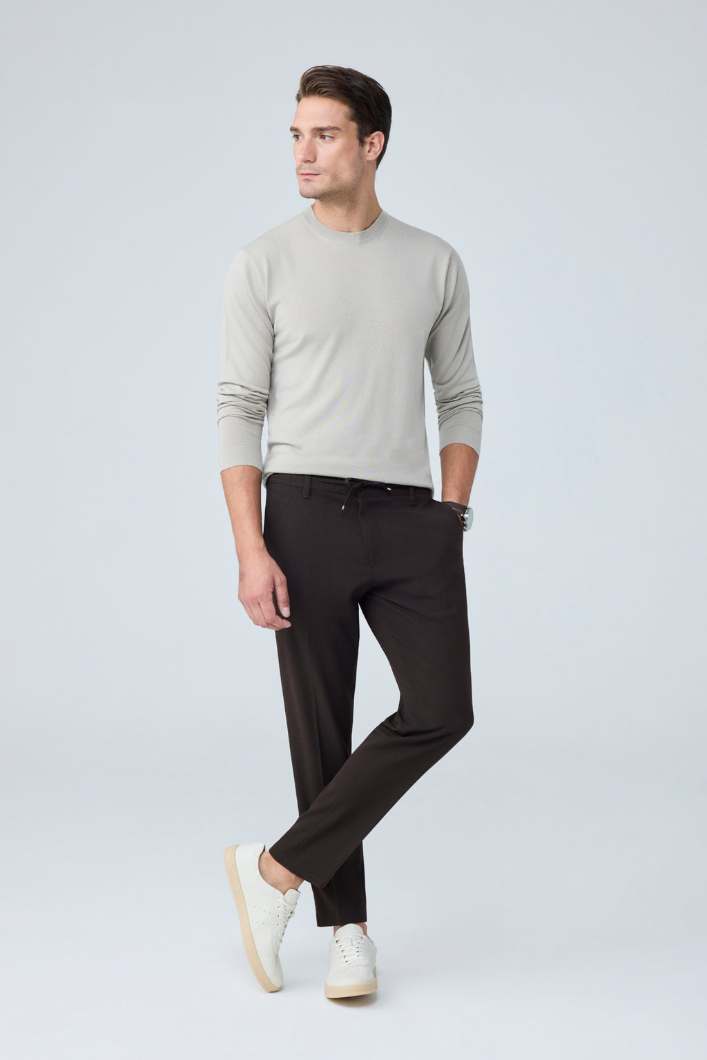 Erkek Comfort Fit Kahverengi Jogger Pantolon | Esnek Kumaş Günlük Rahat Kesim – 169DNGR