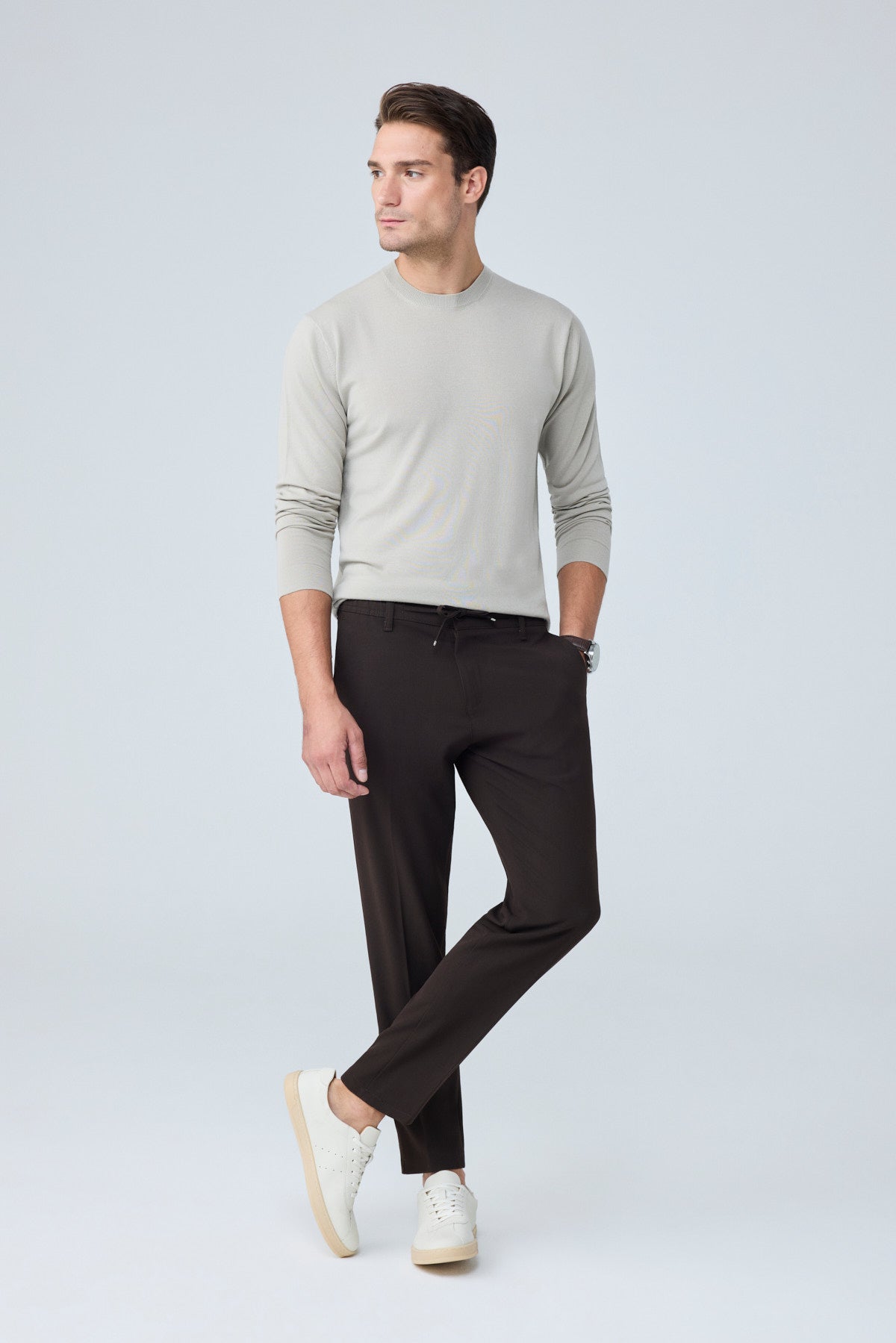 Erkek Comfort Fit Kahverengi Jogger Pantolon | Esnek Kumaş Günlük Rahat Kesim – 169DNGR