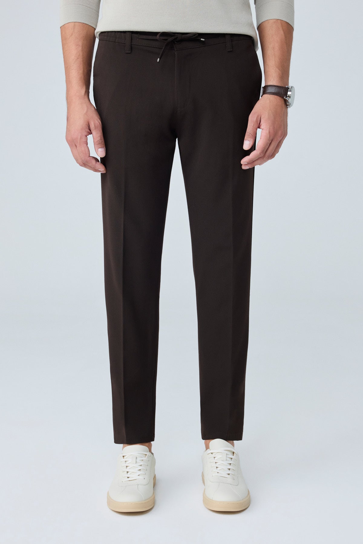 Erkek Comfort Fit Kahverengi Jogger Pantolon | Esnek Kumaş Günlük Rahat Kesim – 169DNGR