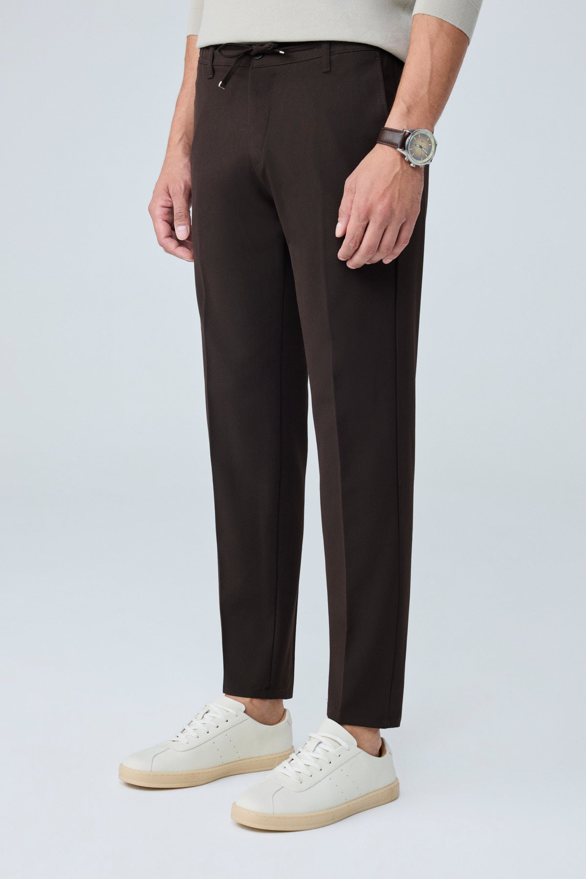 Erkek Comfort Fit Kahverengi Jogger Pantolon | Esnek Kumaş Günlük Rahat Kesim – 169DNGR