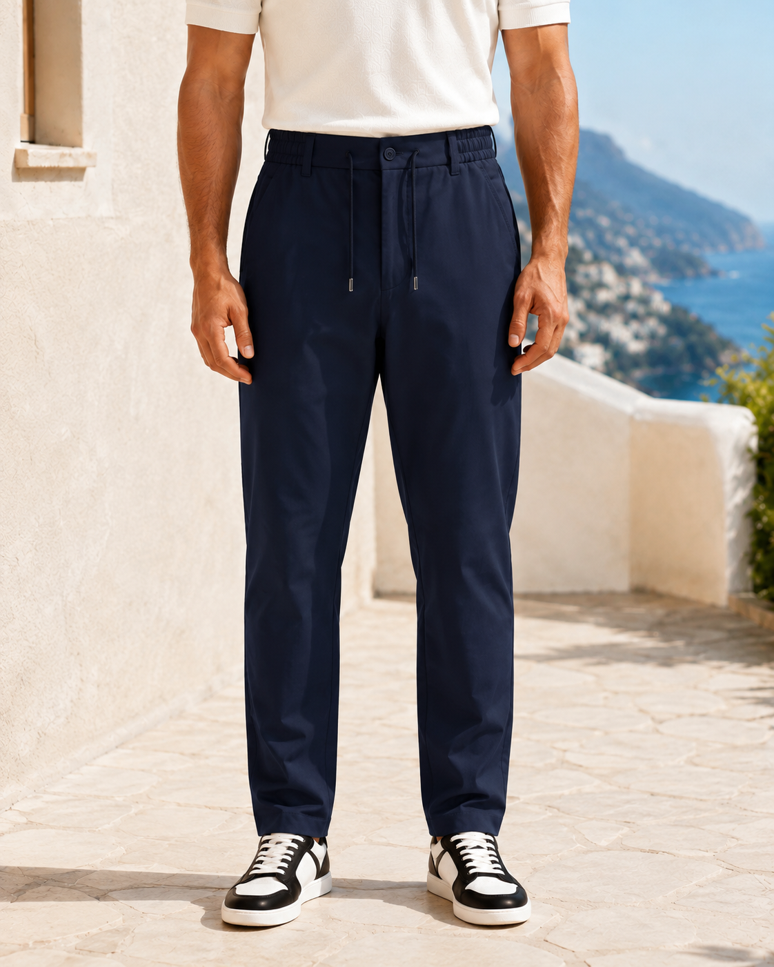 Erkek Beli Lastikli Comfort Fit Pantolon Lacivert 0170DDNGR