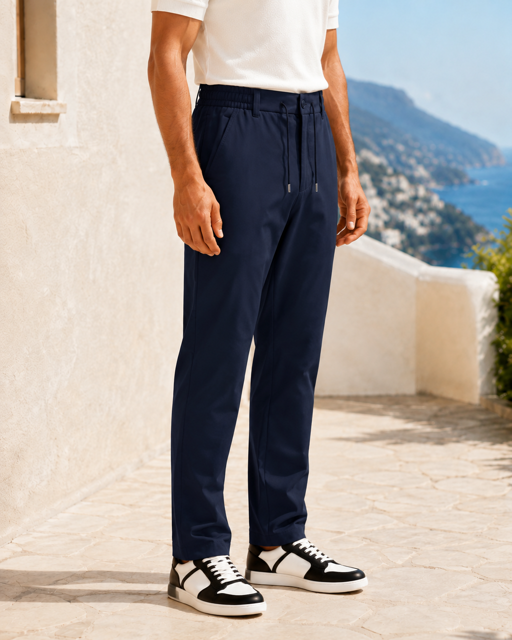 Erkek Beli Lastikli Comfort Fit Pantolon Lacivert 0170DDNGR
