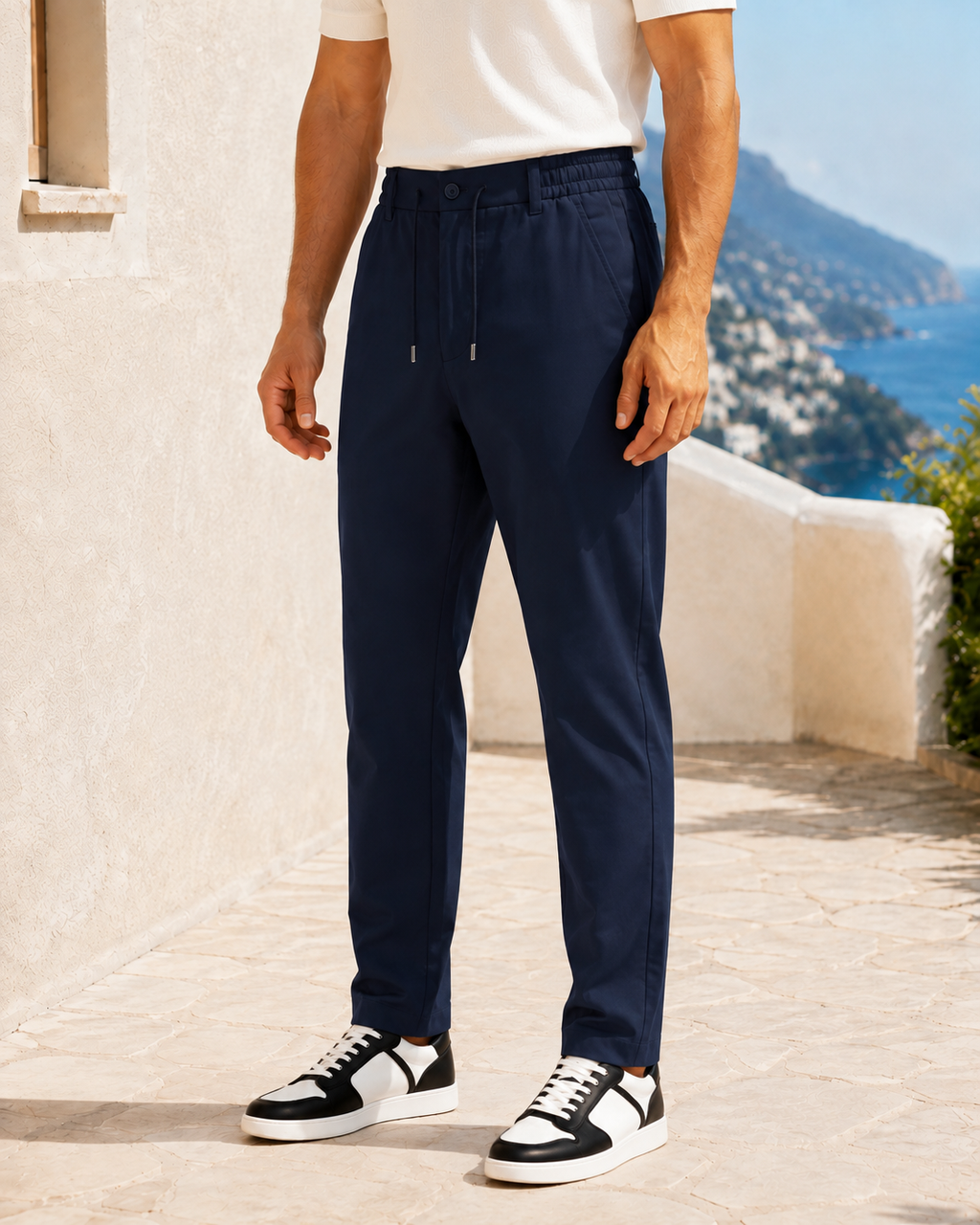 Erkek Beli Lastikli Comfort Fit Pantolon Lacivert 0170DDNGR