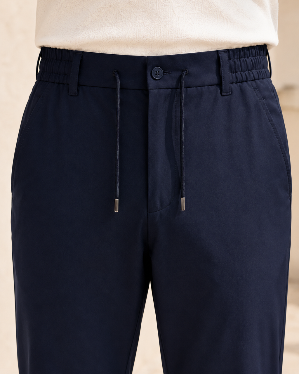 Erkek Beli Lastikli Comfort Fit Pantolon Lacivert 0170DDNGR