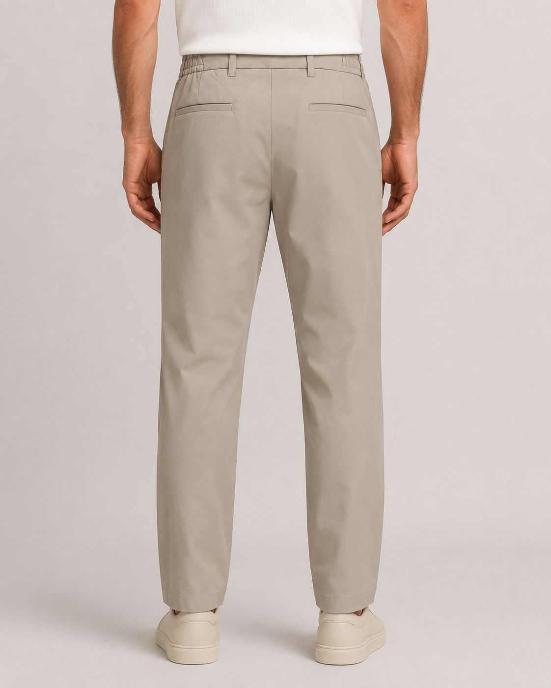 Erkek Beli Lastikli Comfort Fit Pantolon Bej 0170DDNGR