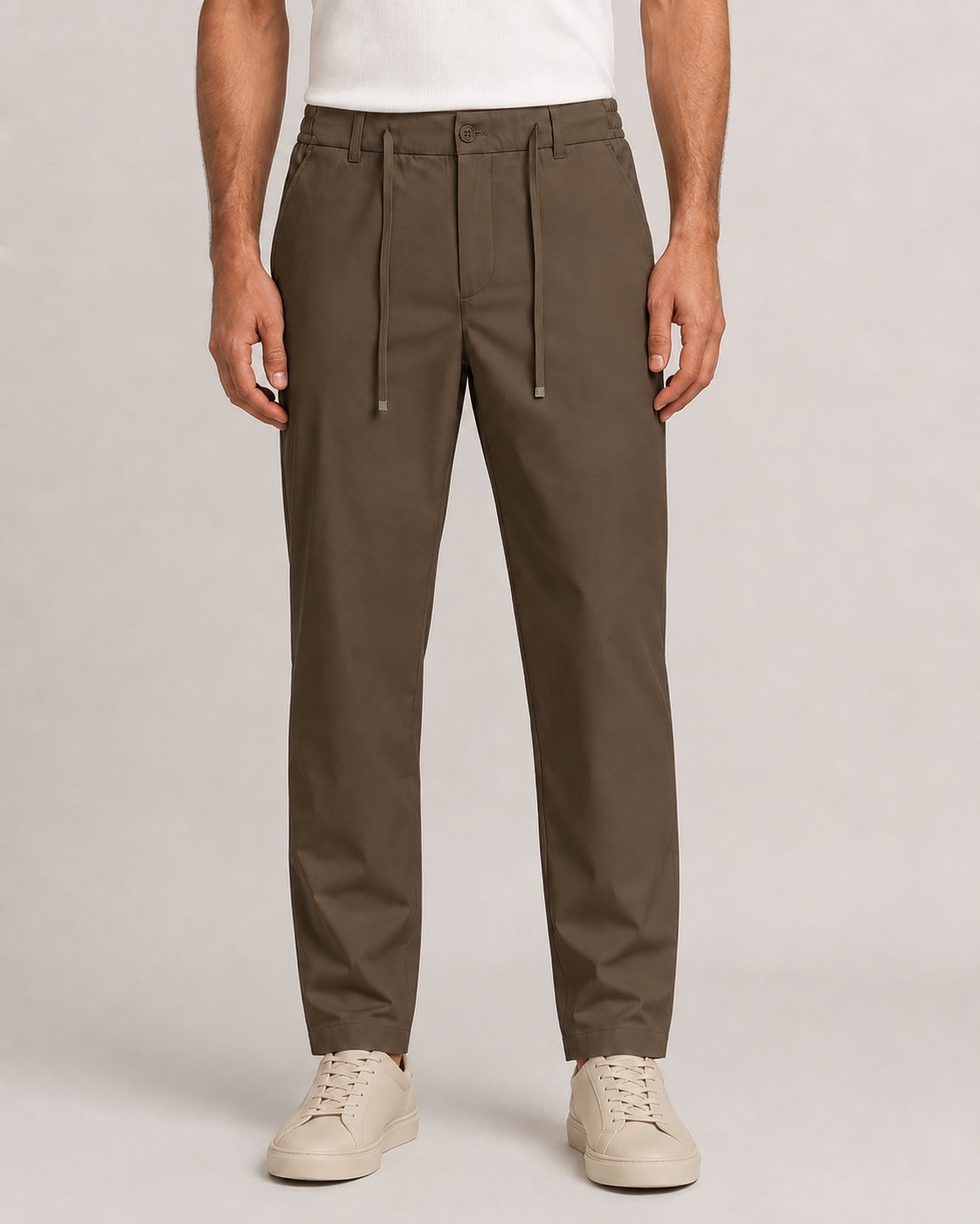 Erkek Beli Lastikli Comfort Fit Pantolon Haki 0170DDNGR