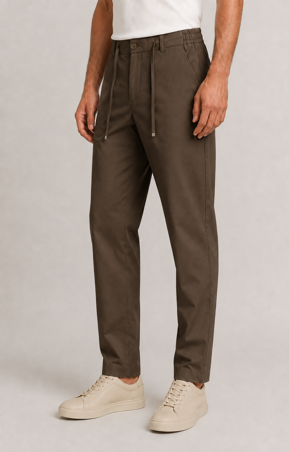 Erkek Beli Lastikli Comfort Fit Pantolon Haki 0170DDNGR