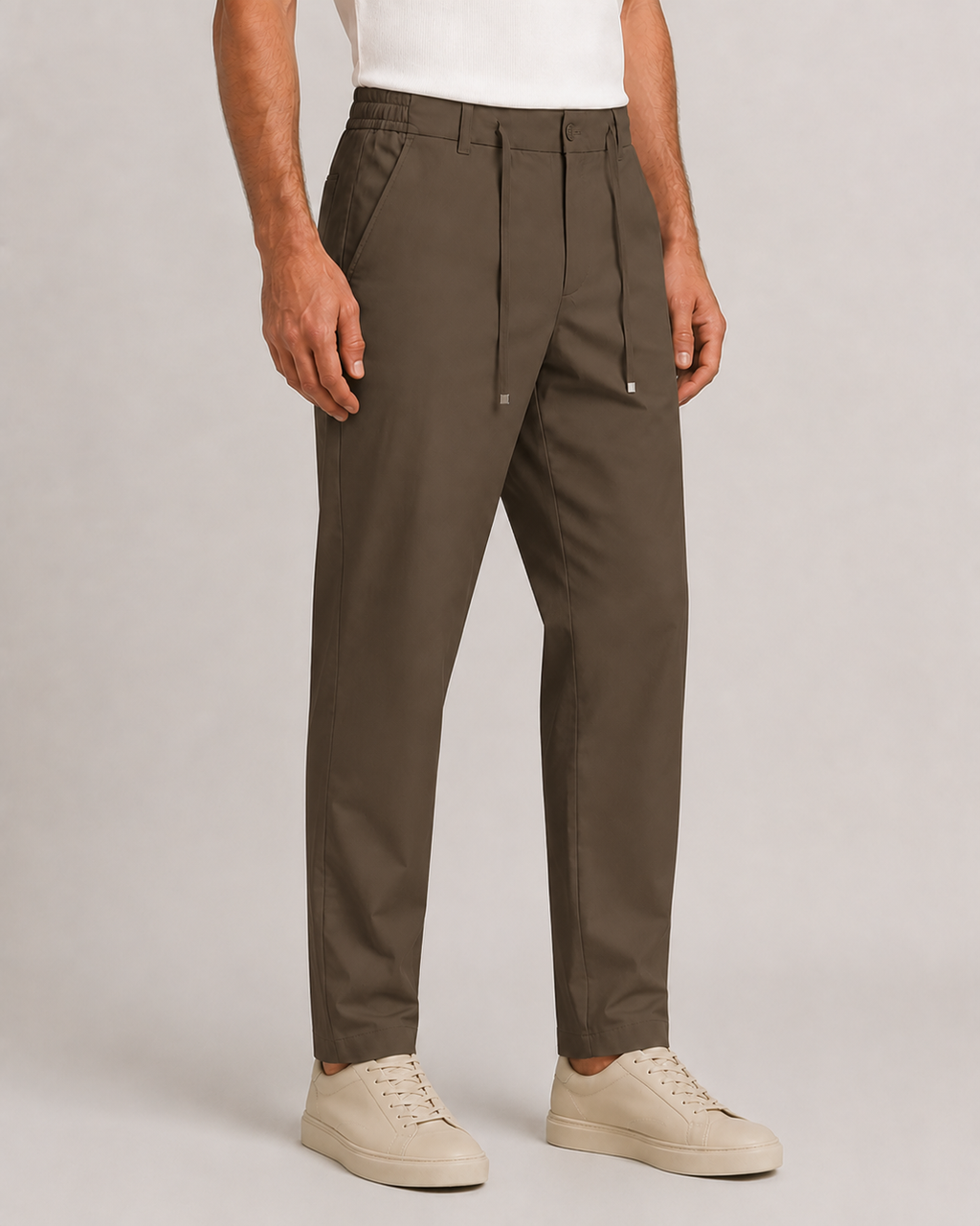 Erkek Beli Lastikli Comfort Fit Pantolon Haki 0170DDNGR
