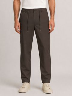 Erkek Beli Lastikli Comfort Fit Pantolon Kahverengi 0170DDNGR