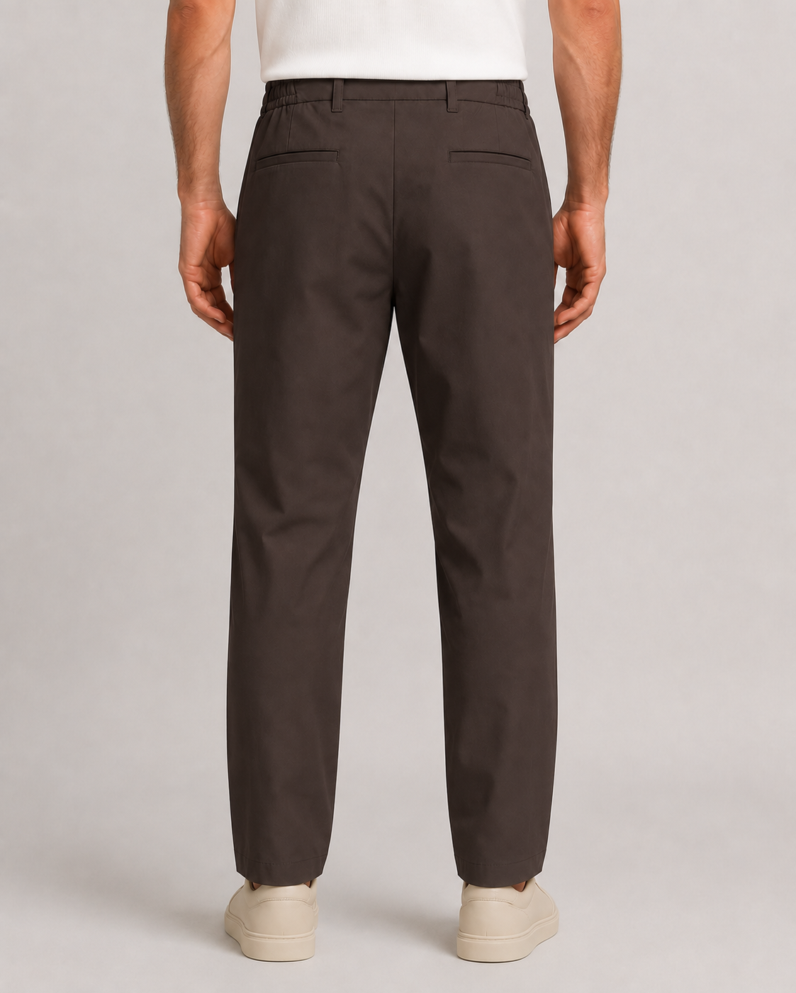 Erkek Beli Lastikli Comfort Fit Pantolon Kahverengi 0170DDNGR