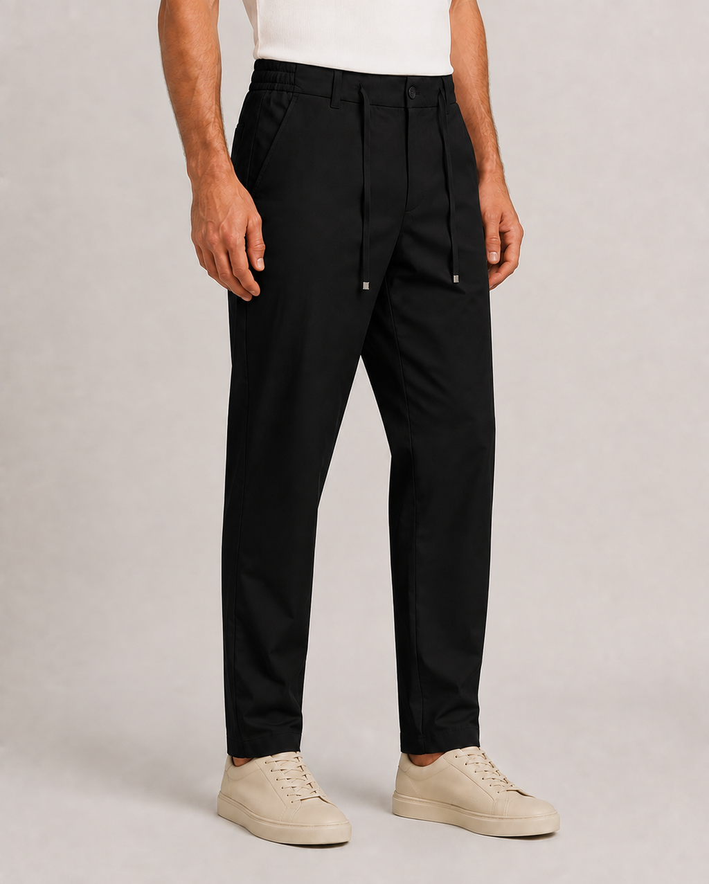 Erkek Beli Lastikli Comfort Fit Pantolon Siyah 0170DDNGR