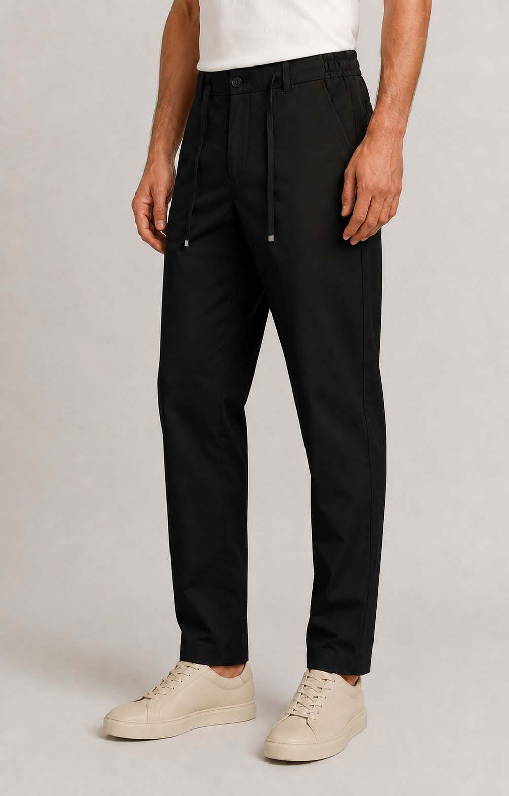 Erkek Beli Lastikli Comfort Fit Pantolon Siyah 0170DDNGR