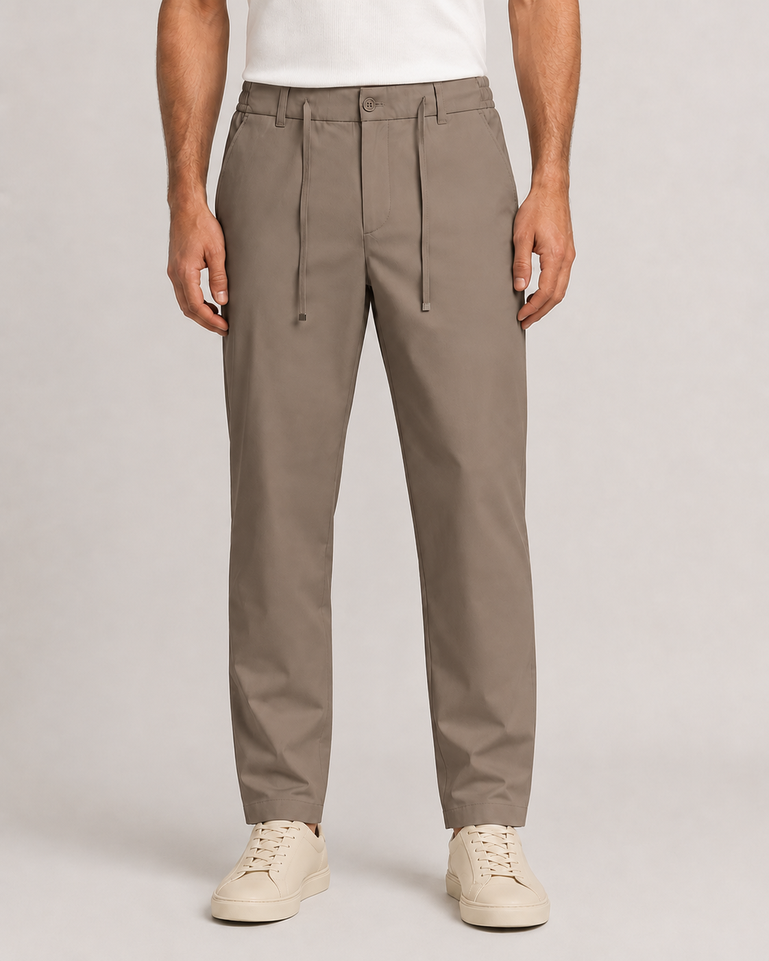 Erkek Beli Lastikli Comfort Fit Pantolon Vizon 0170DDNGR