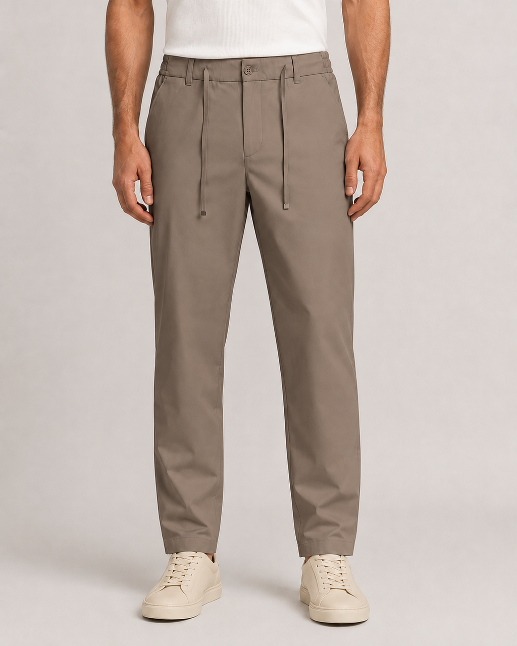 Erkek Beli Lastikli Comfort Fit Pantolon Vizon 0170DDNGR