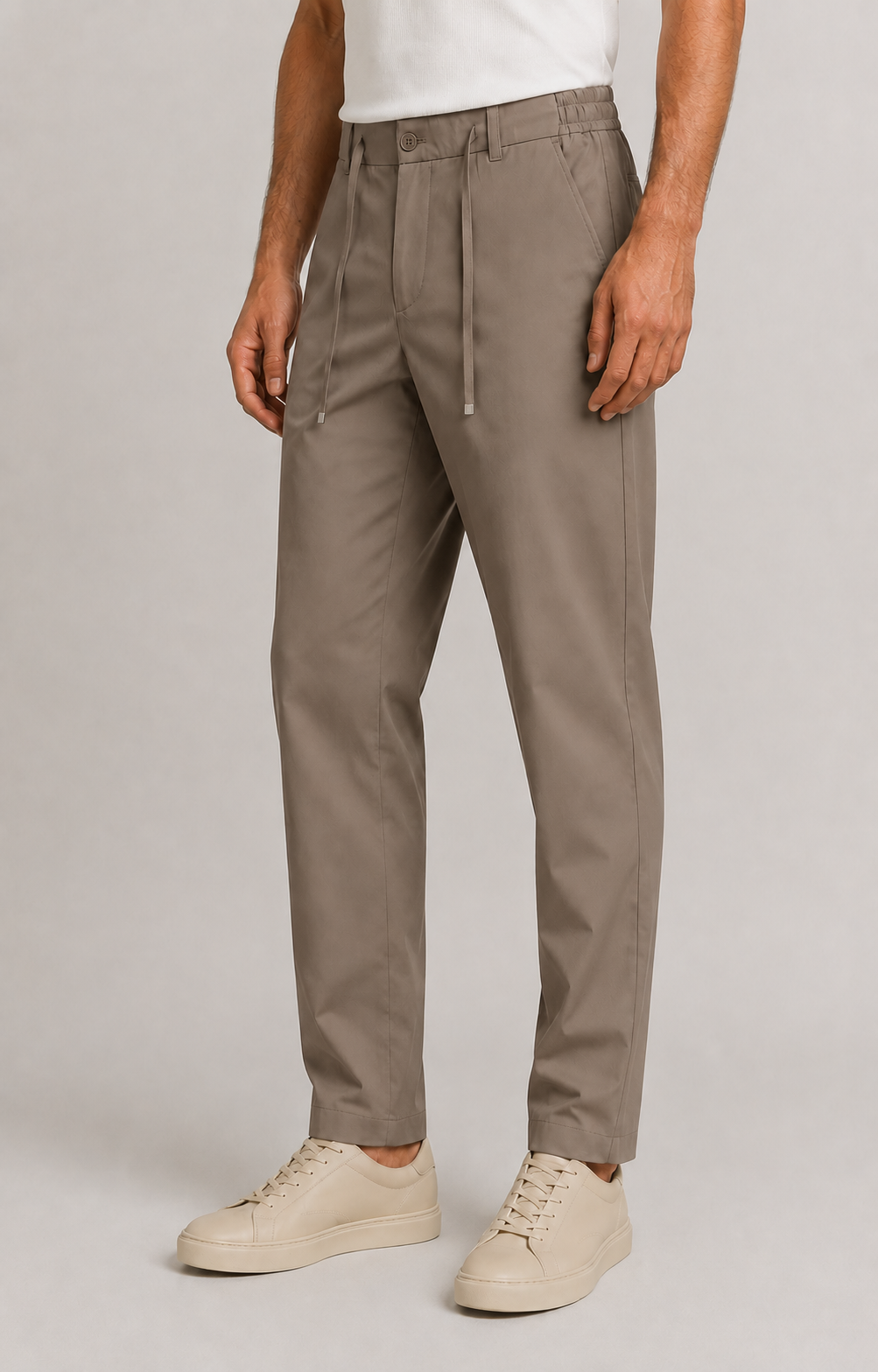 Erkek Beli Lastikli Comfort Fit Pantolon Vizon 0170DDNGR