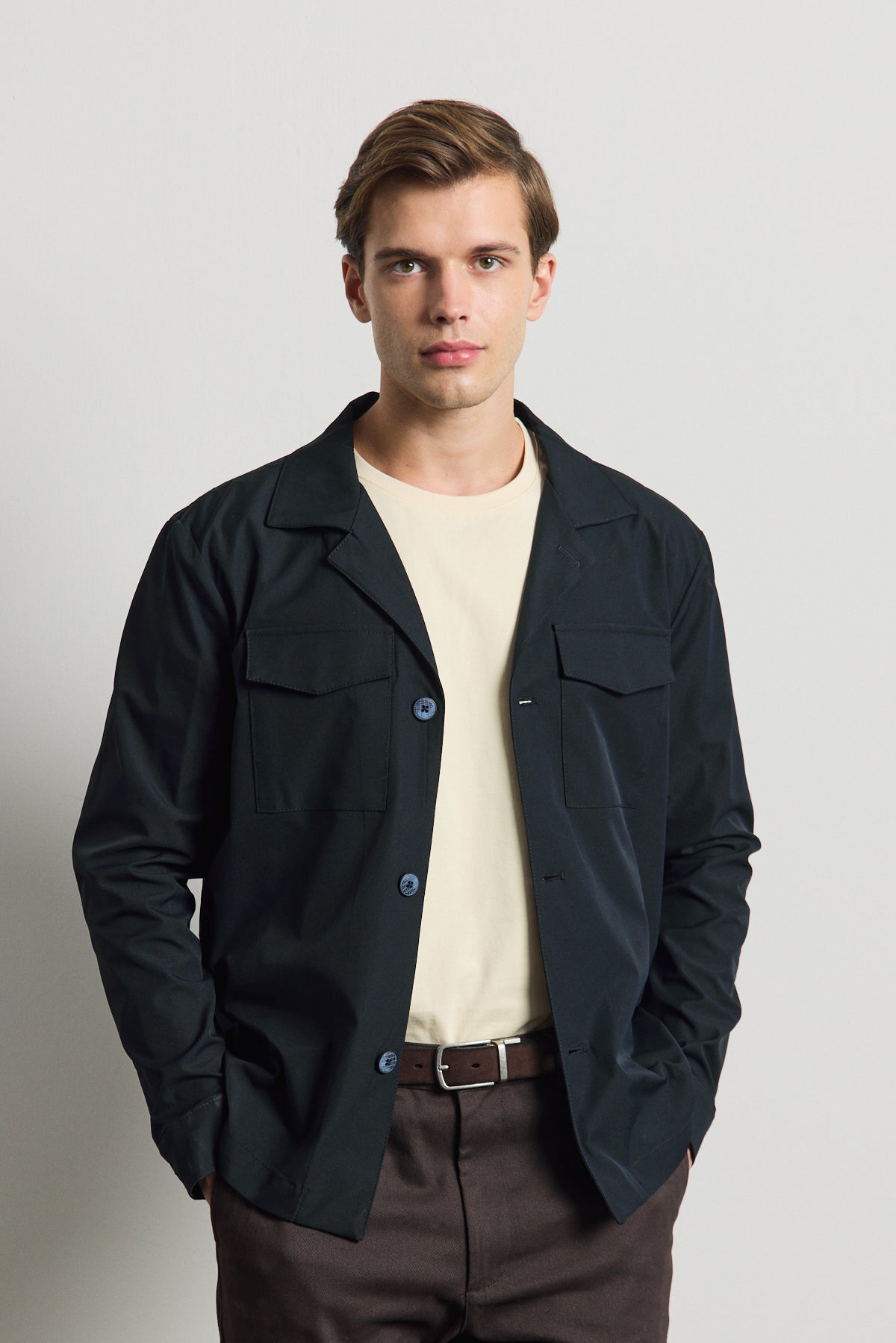 Erkek Cepli Gömlek Ceket Lacivert