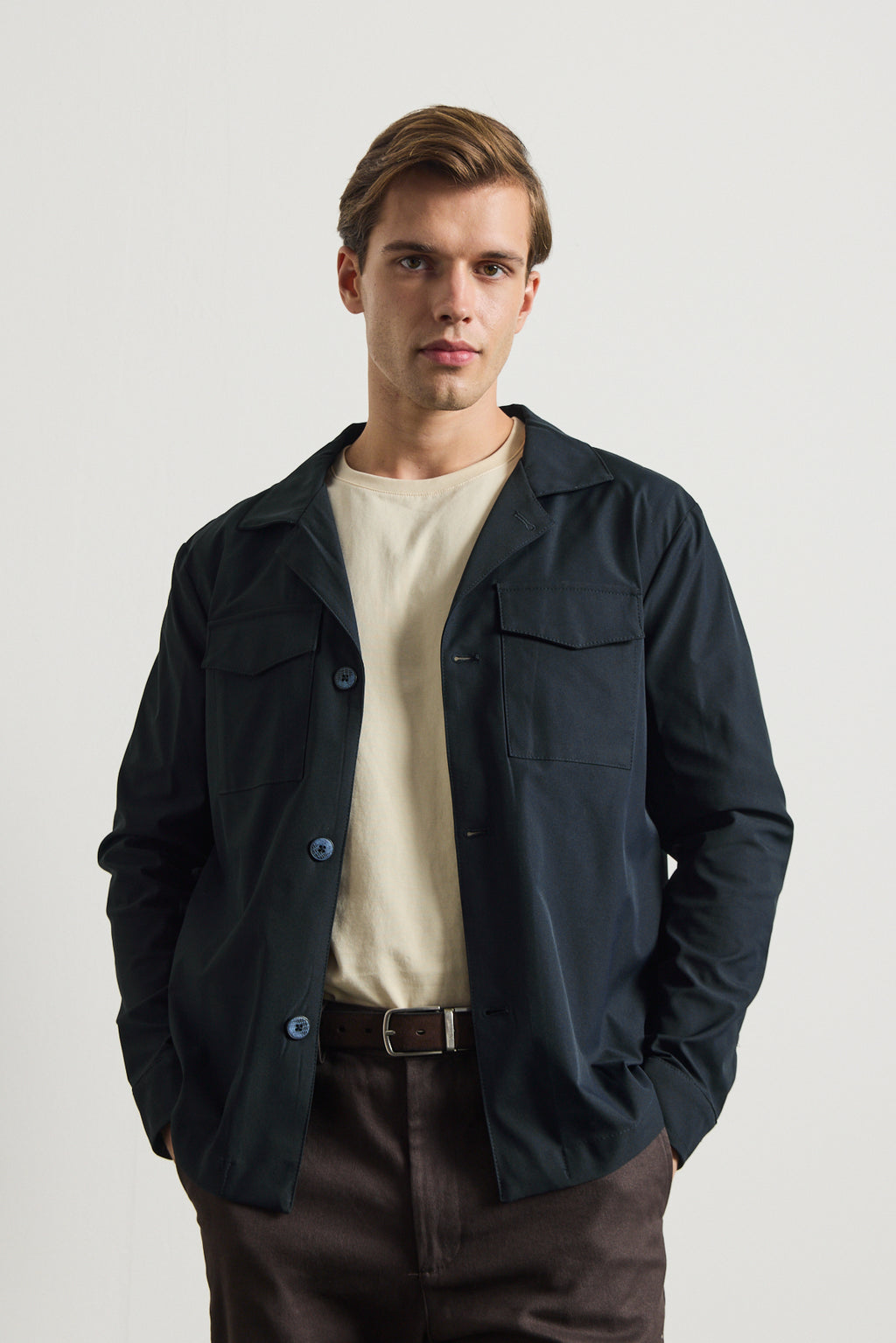 Erkek Cepli Gömlek Ceket Lacivert