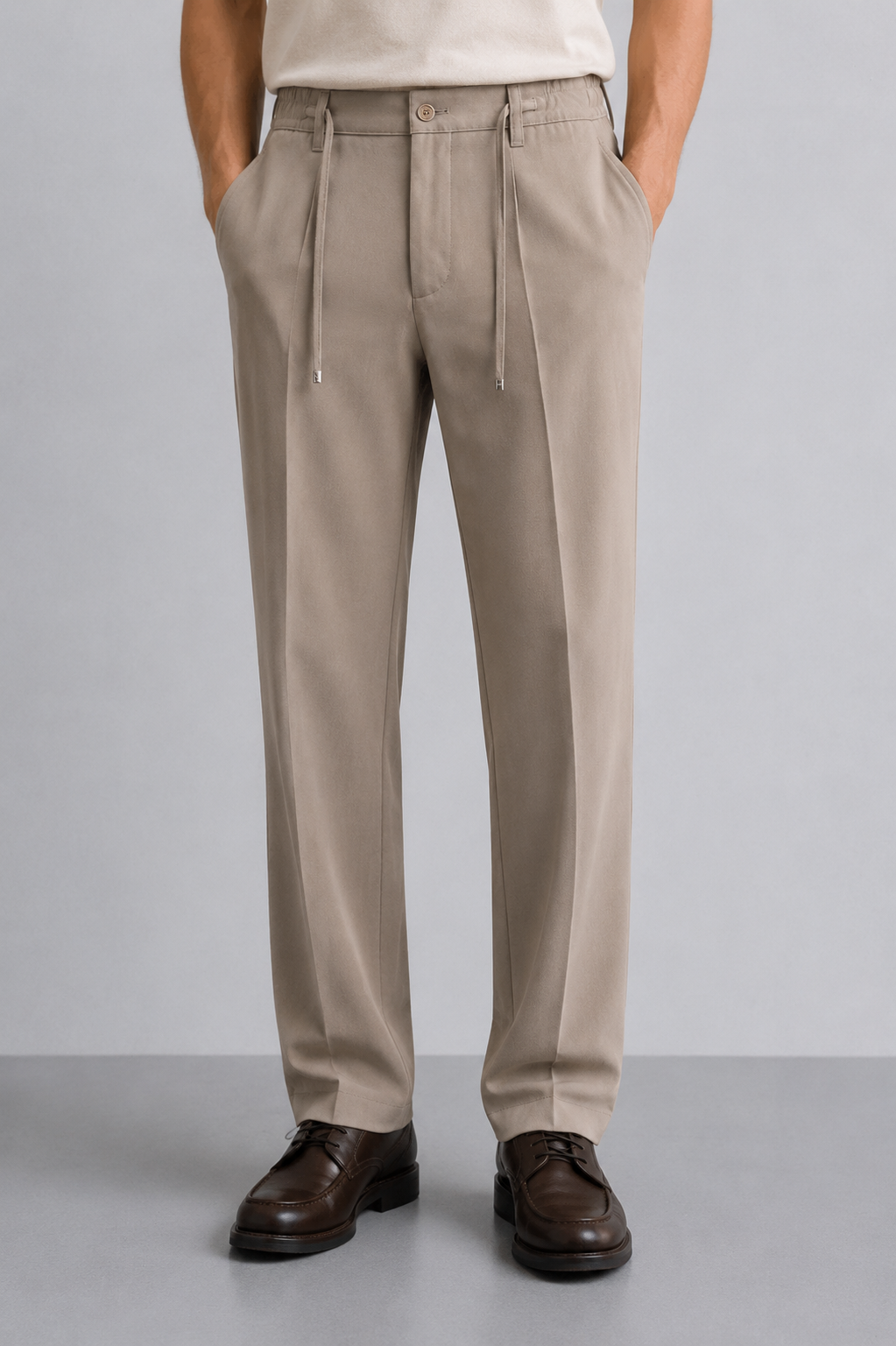 Erkek Comfort Fit Bej Jogger Pantolon | Esnek Kumaş Günlük Rahat Kesim – 169DNGR