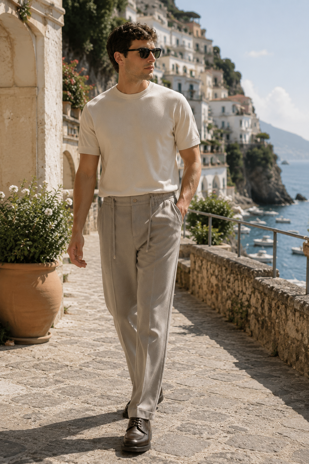 Erkek Comfort Fit Bej Jogger Pantolon | Esnek Kumaş Günlük Rahat Kesim – 169DNGR