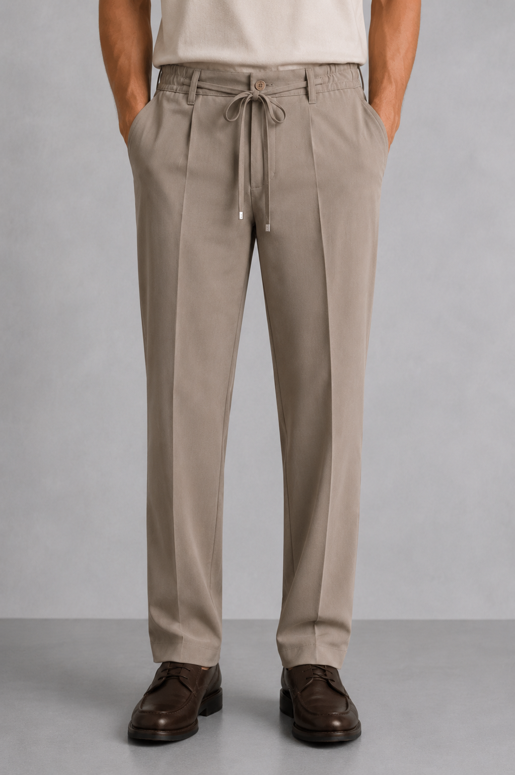 Erkek Comfort Fit Bej Jogger Pantolon | Esnek Kumaş Günlük Rahat Kesim – 169DNGR