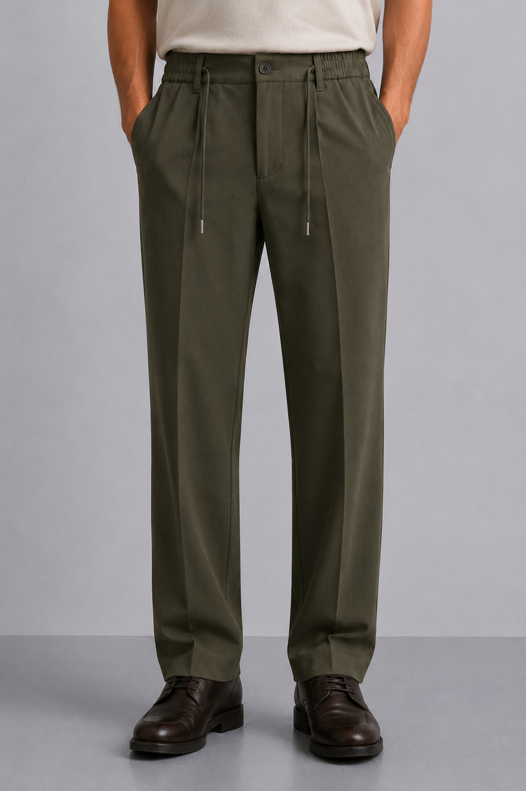 Erkek Comfort Fit Haki Jogger Pantolon | Esnek Kumaş Günlük Rahat Kesim – 169DNGR